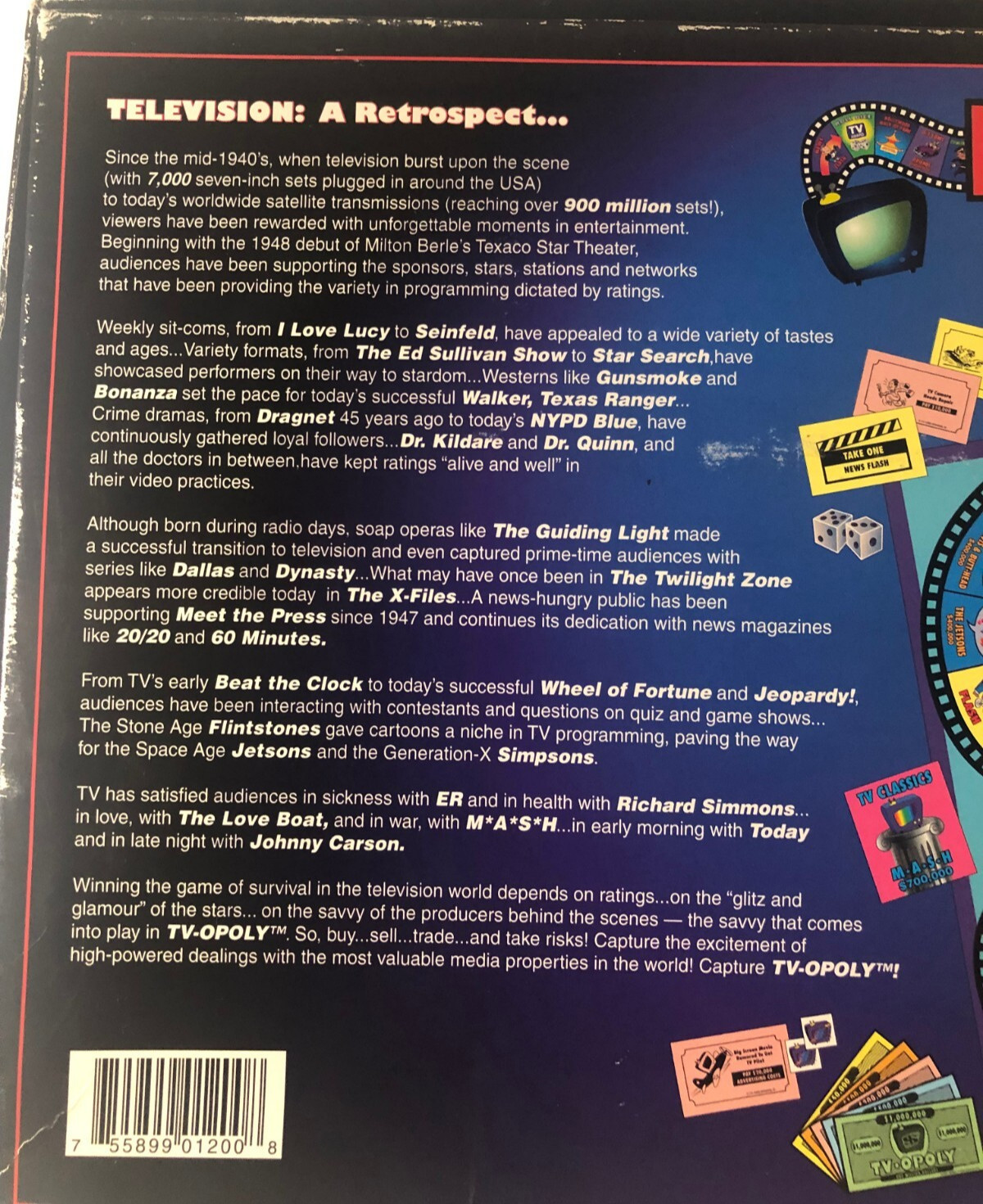 1997 TV Guide TV-OPOLY the Media Mogul Board Game for Everyone