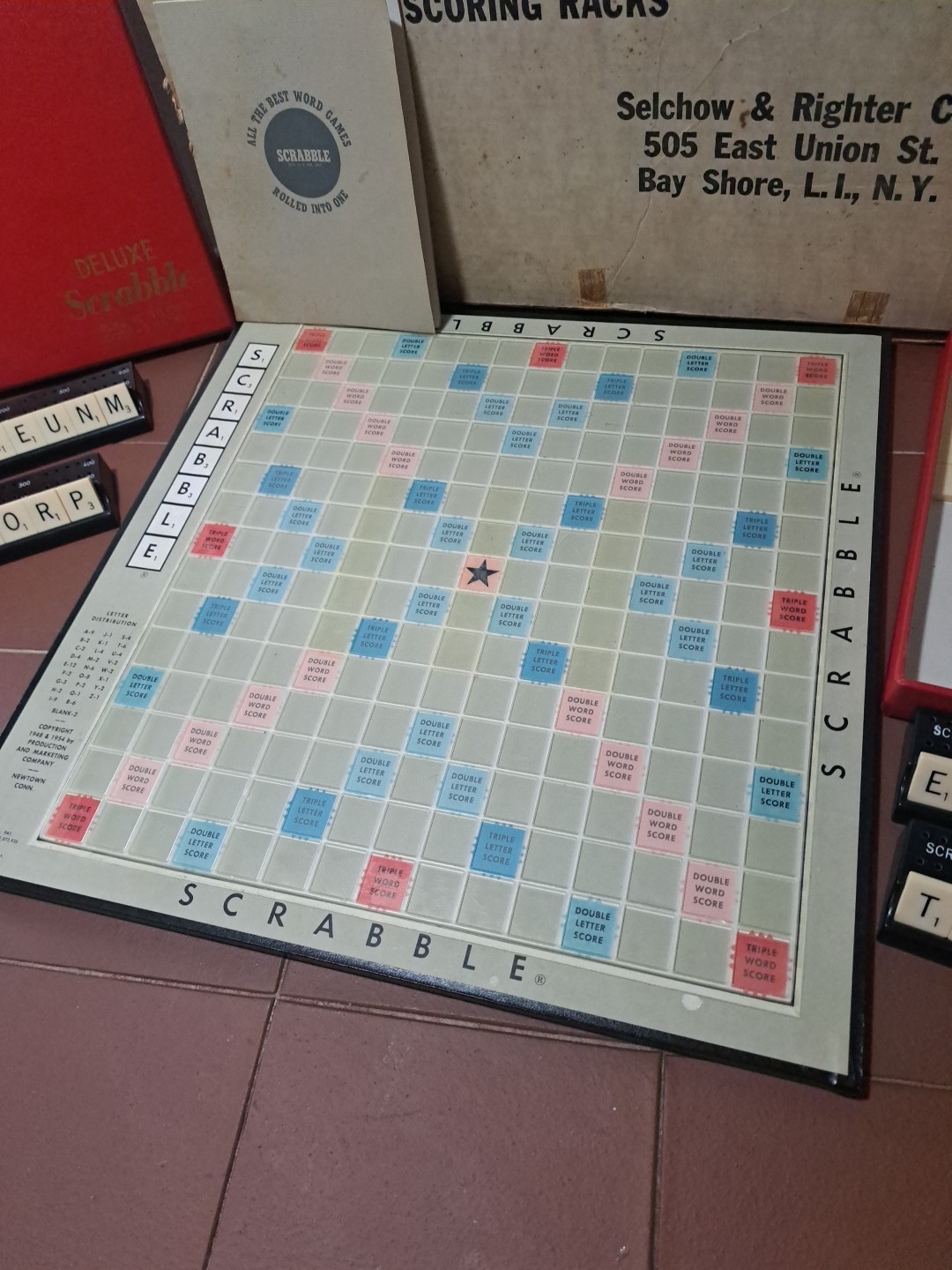Vintage #71 Turntable SCRABBLE Crossword Game Deluxe Revolving Board 100 Tiles