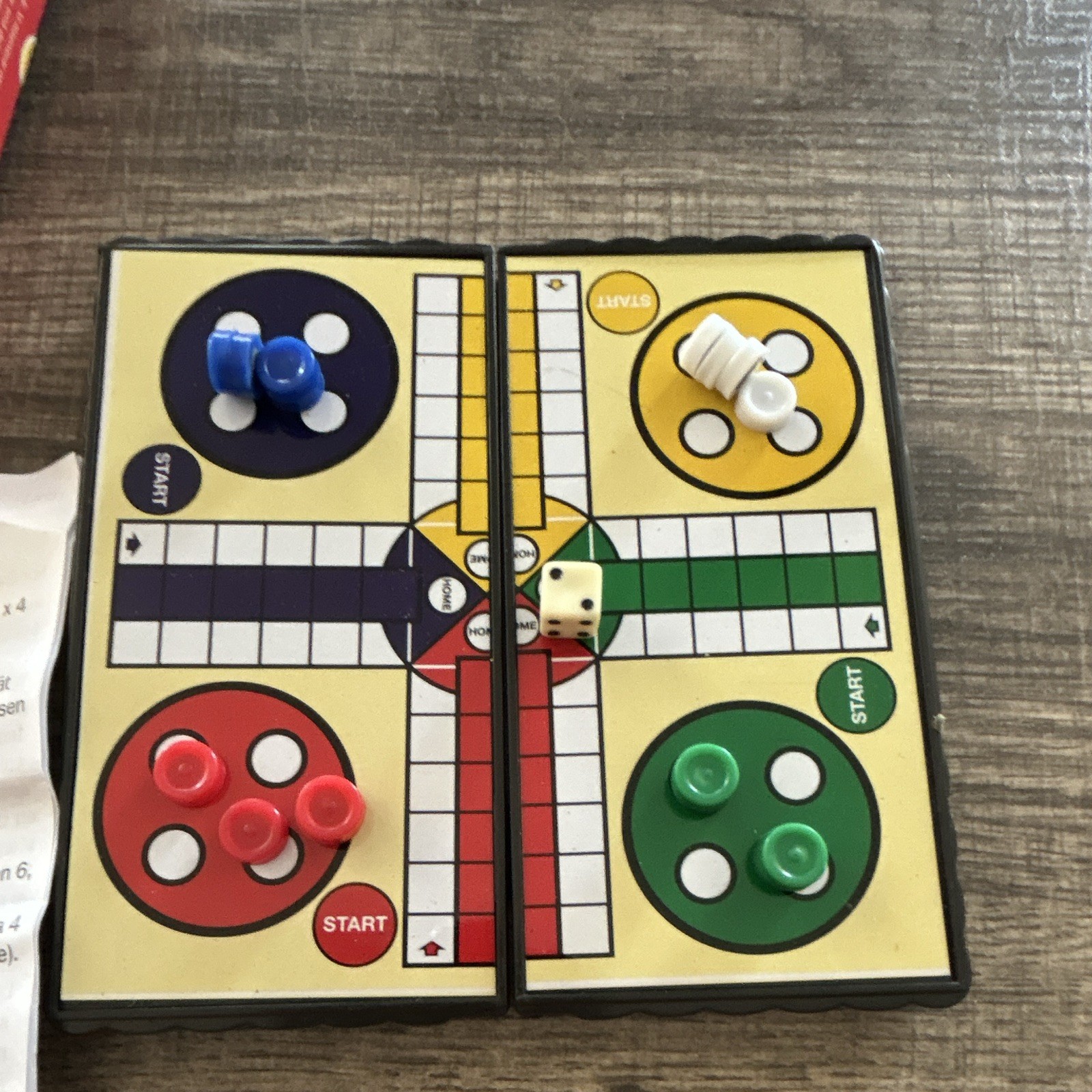 Alga Ludo Fia Magnetic Board Game Set w/ Pieces & Box, Ages 3-5, 2 Players