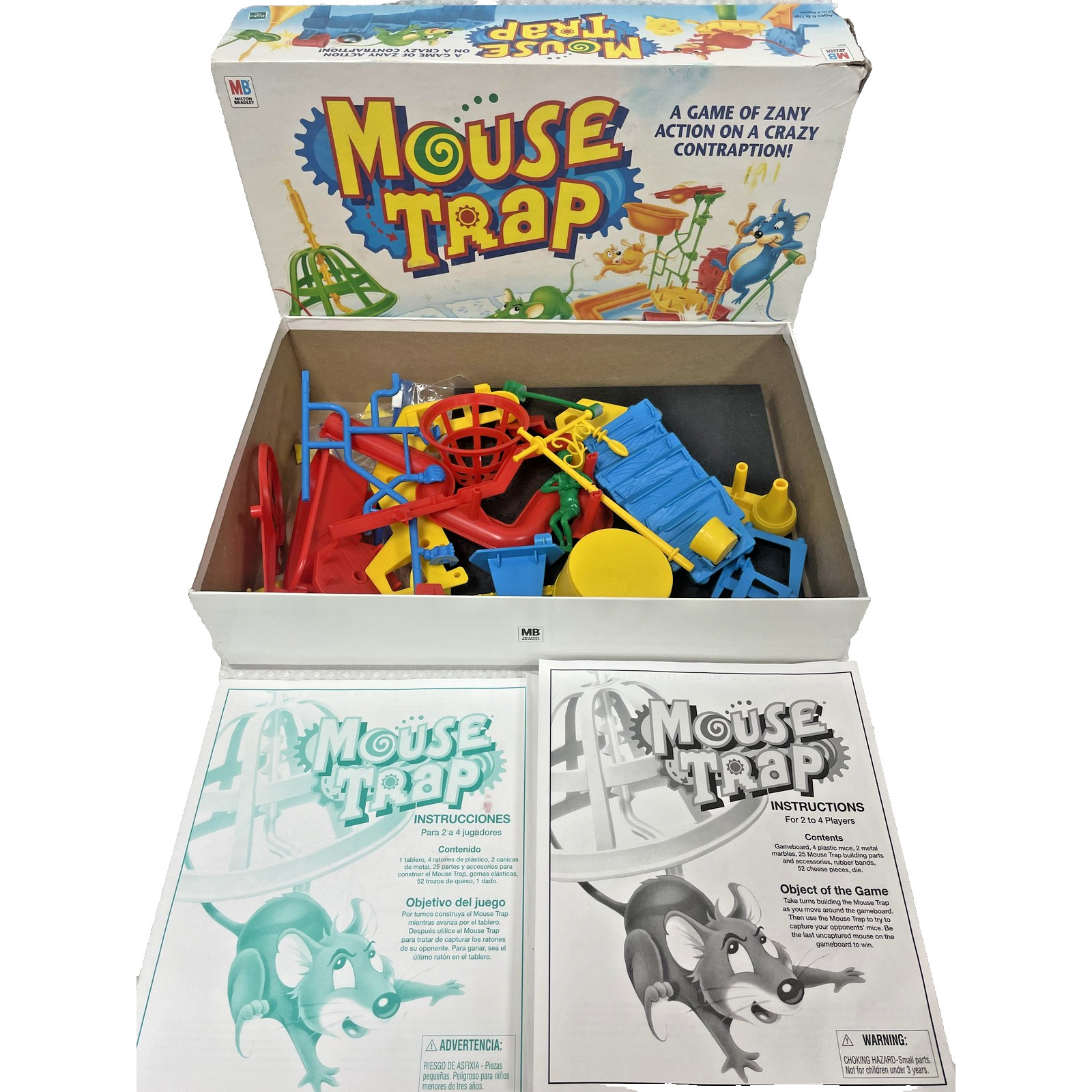 Vintage 1999 Mousetrap Milton Bradley Board Game Boxed Complete Kids 6+