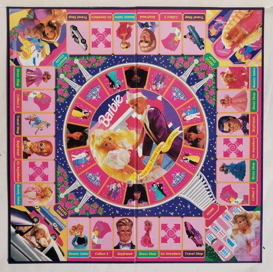 Vtg 1991 Barbie Queen Of The Prom Board Game COMPLETE 1990’s Edition Golden Game