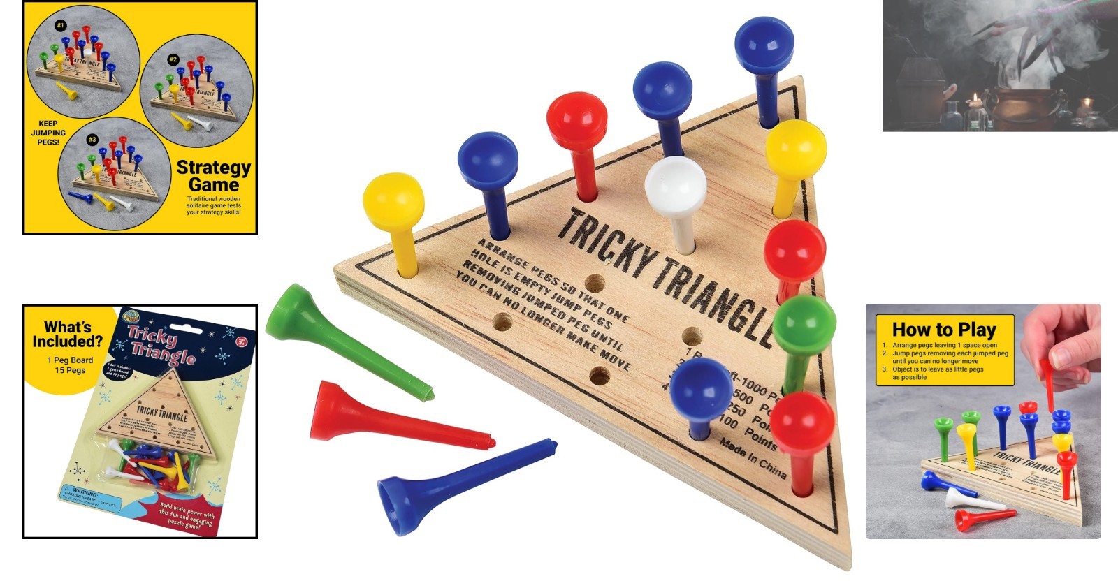 Compact Wooden Tricky Triangle Game – A Classic Strategy Challenge for All Ages