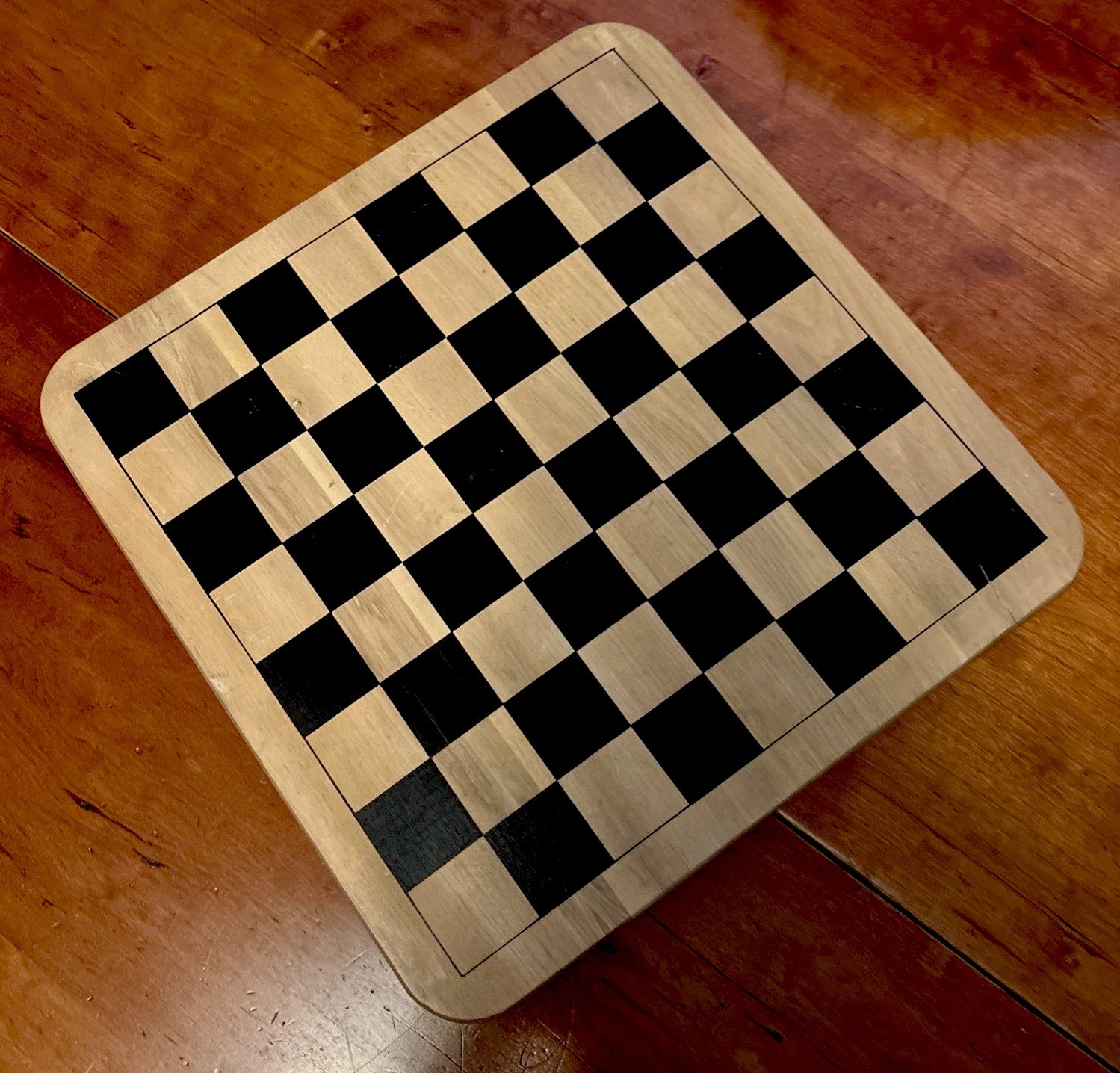 Vintage Wooden Painted Reversible Chess/Checkers/Pachesi Board Game 11″