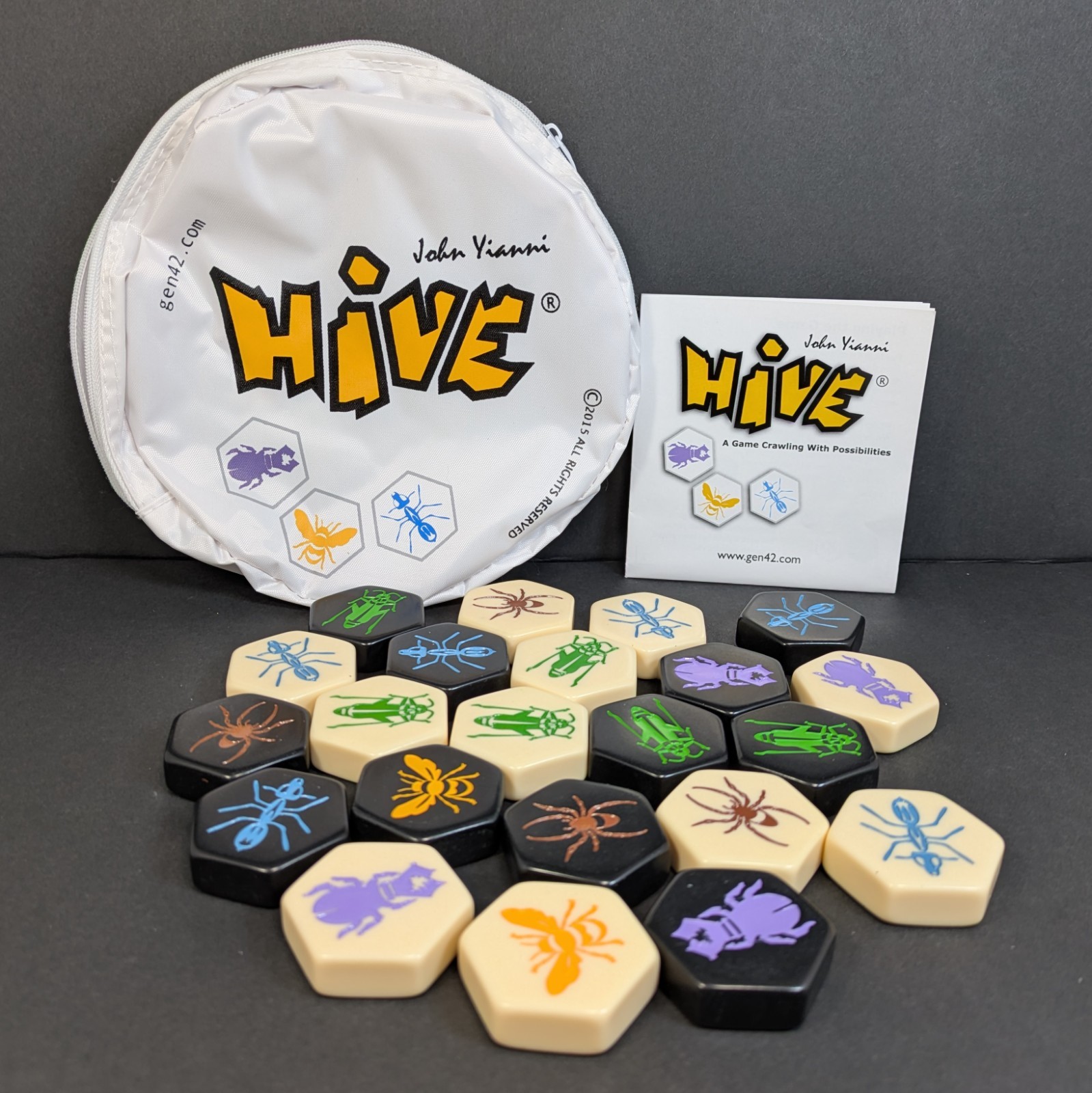 Hive Tile Board Game John Yianni Smart Zone Gen42 2017 United Kingdom Complete