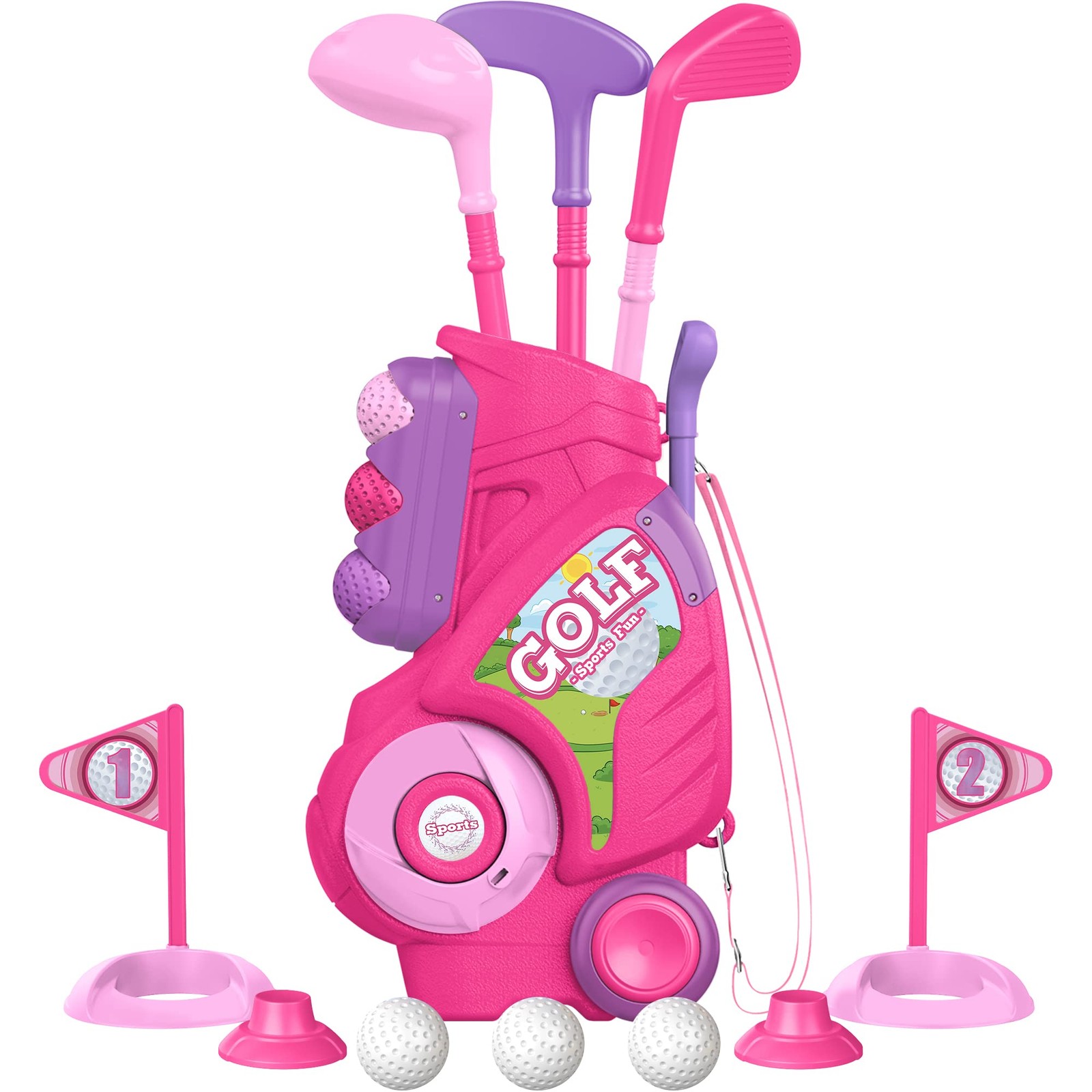 Liberry Toddler Golf Set for 1 2 3 4 Years Old Upgraded Kids Cart with Unique