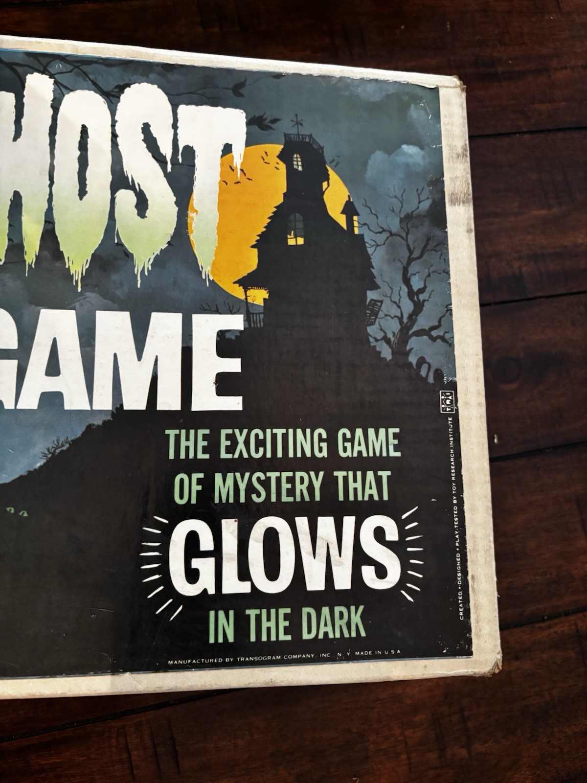 Vintage 1965 Green Ghost Glow In the Dark Board Game 99% Complete Excellent Box!