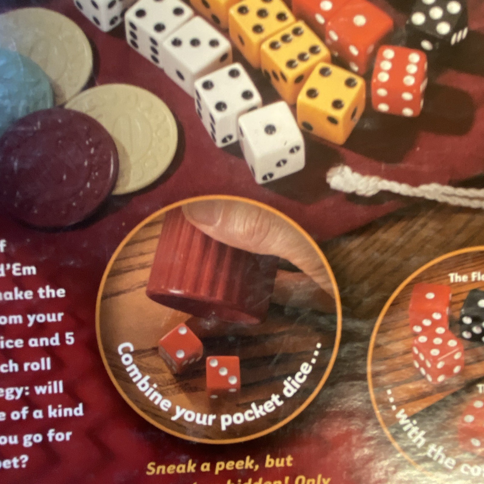 Hasbro Yahtzee Texas Hold’Em Poker Dice Game Complete Set w/ Chips & Bag
