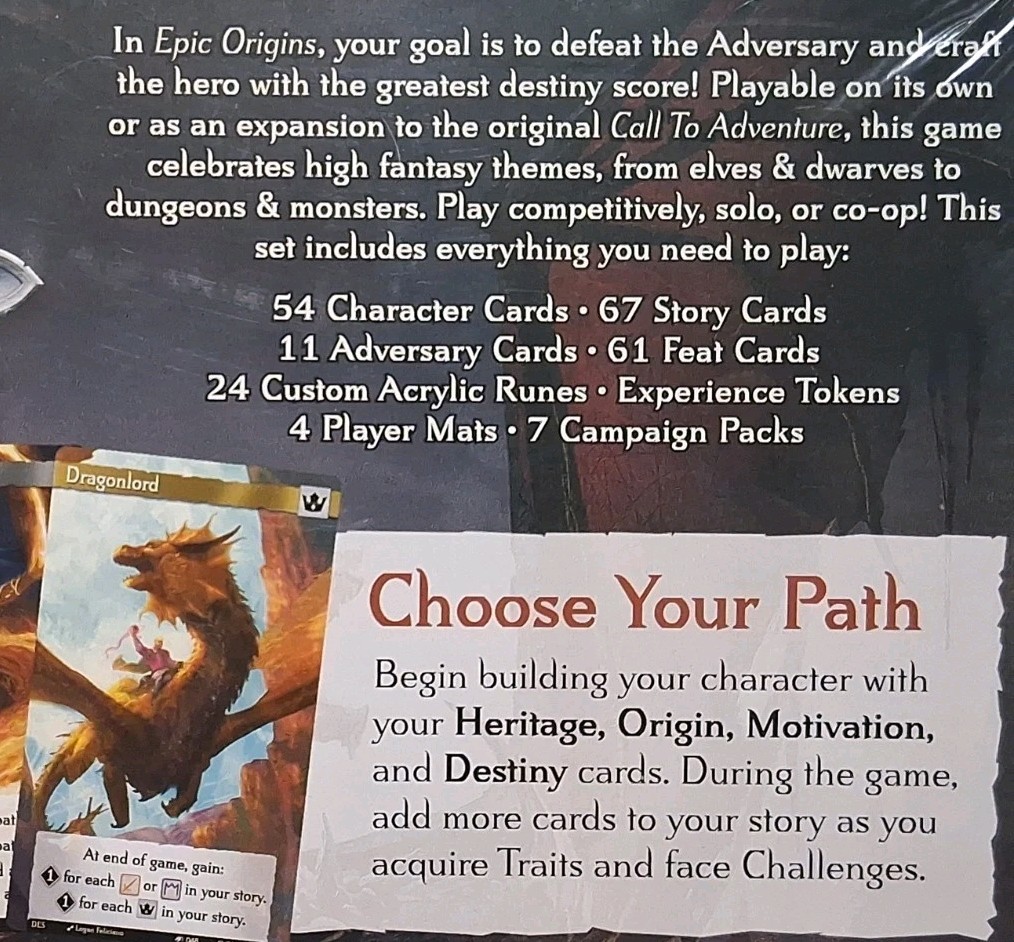 Call To Adventure: Epic Origins Board Game Box New First Edition Brotherwise