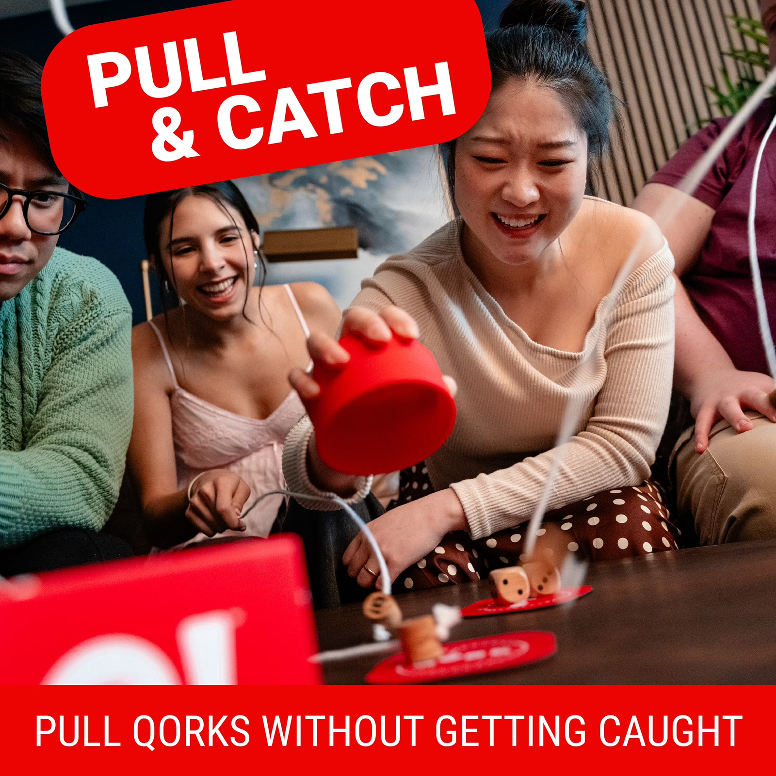 Qork Fast-Paced Reflex Dice Catcher Party Game Compact Portable 3-8 Players