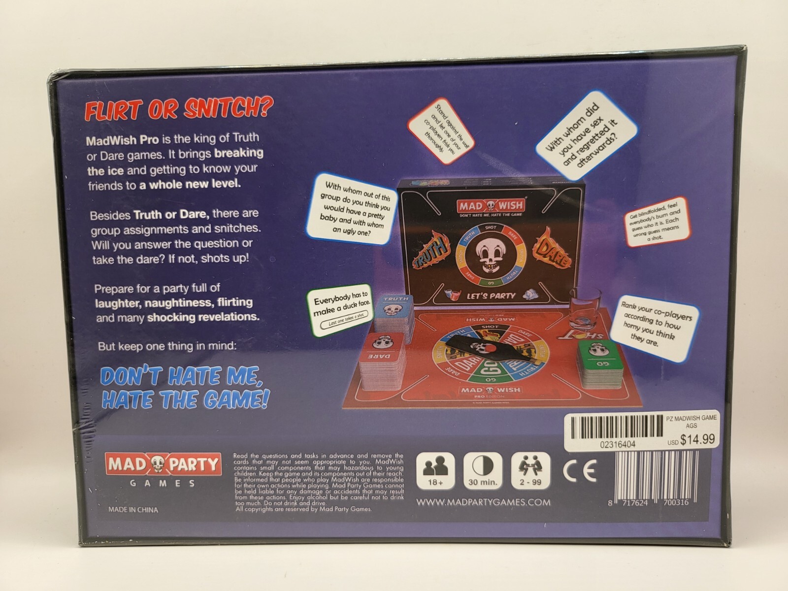 Mad Wish Pro Board Game Let’s Party Don’t Hate Me, Hate the Game, Rebelz Games