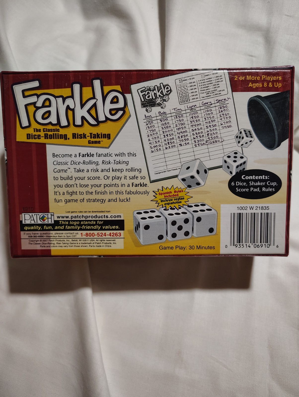 New Unopened 2007 Farkle Classic Dice Rolling Game, Spanish Rules Included