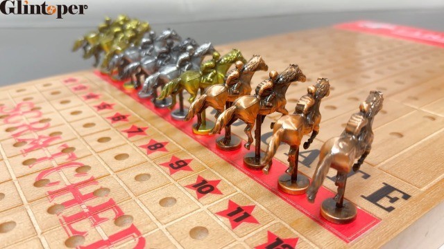 Large 21″ Horse Racing Game for Adults & Family – Foldable Board, 11 Metal Horse