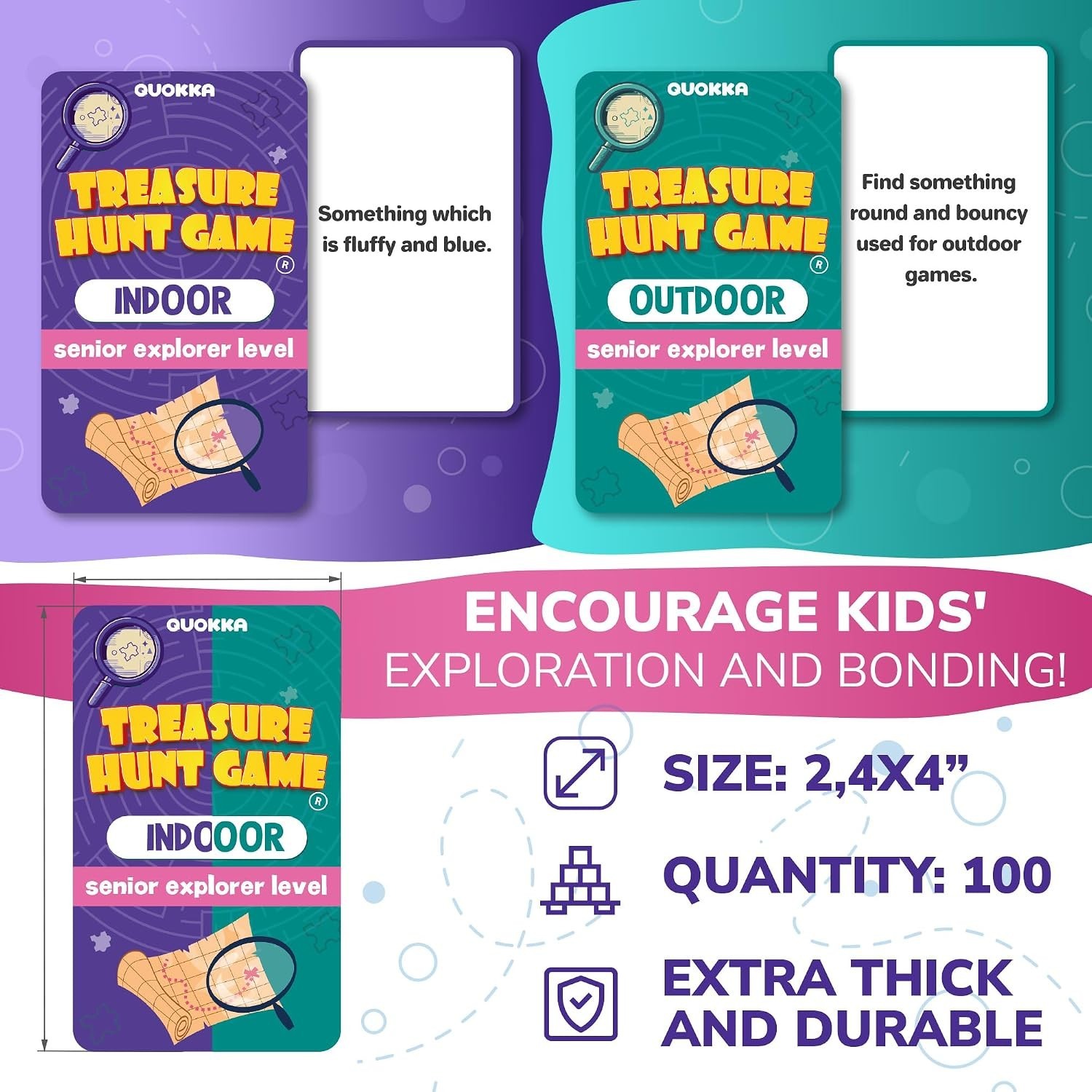 Fun Scavenger Hunt Game with 100 Indoor & 100 Outdoor Cards