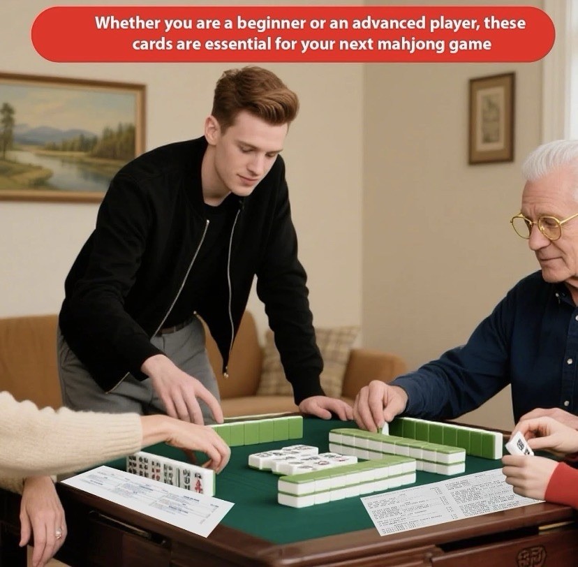 American Mahjong 2026 Revision, Rules Card Set, LARGE PRINT ~ Set Of 4 Cards