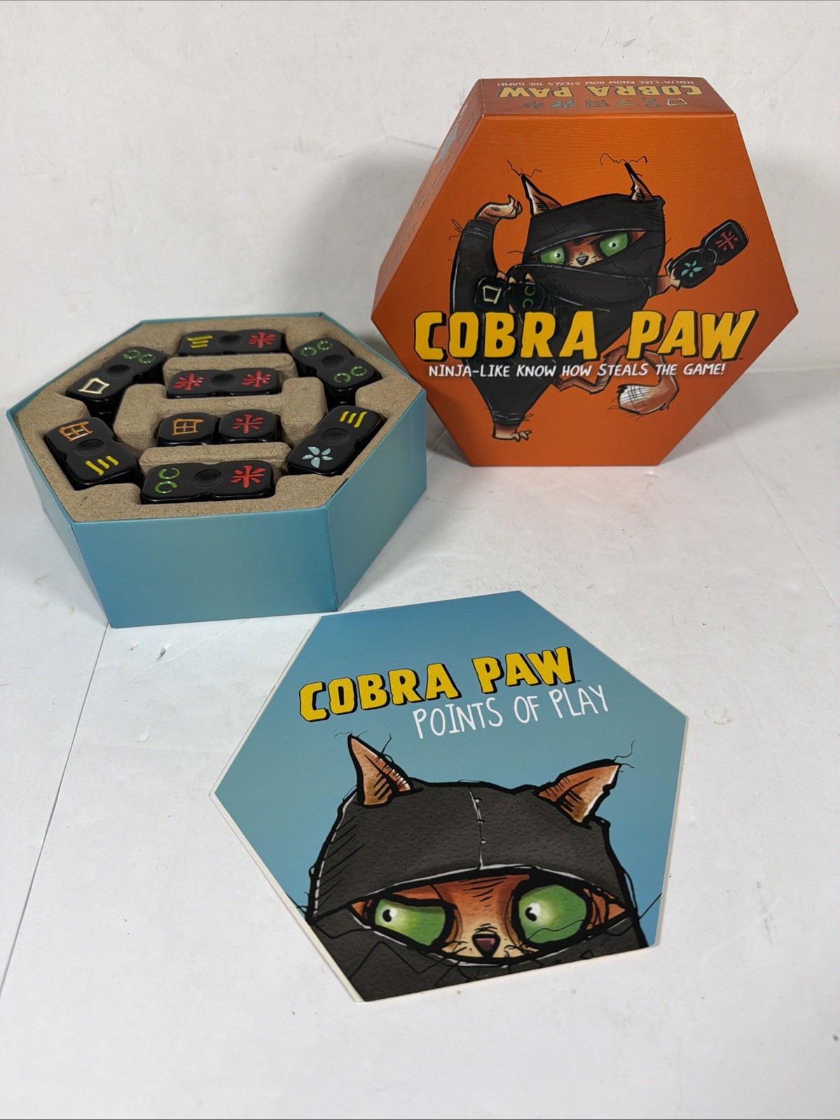 Cobra Paw Ninja Tile Game Bananagrams Master Meow Clawfuku Cat Dice COMPLETE EUC