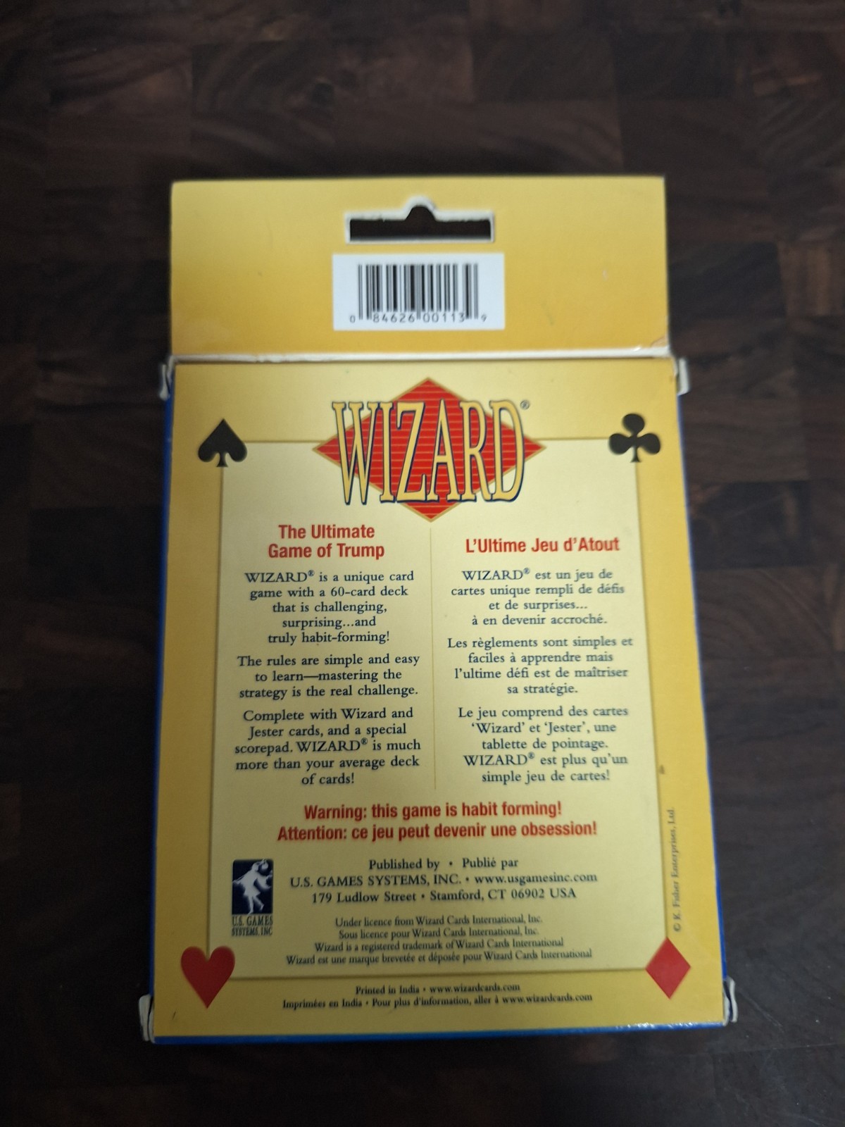 Wizard Card Game US Games Systems 60 Card Trick Taking Strategy Game Deck