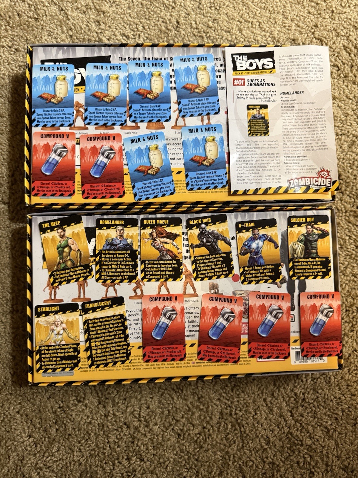 Zombicide: The Boys – Character Packs #1, #2, & Promo Cards-CMON – USED