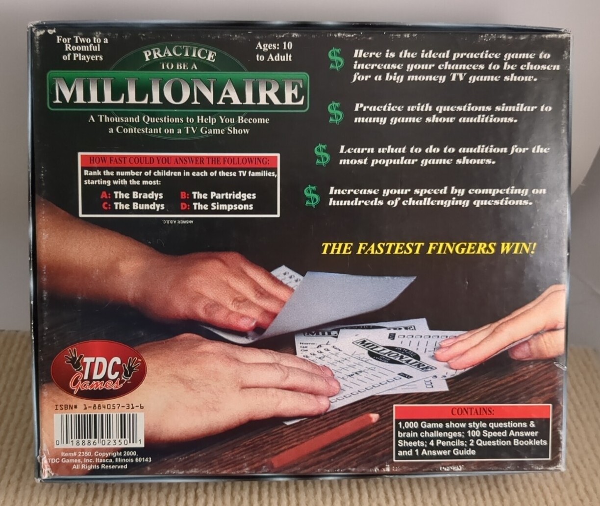 Practice to be a Millionaire Trivia Game – No Pencils