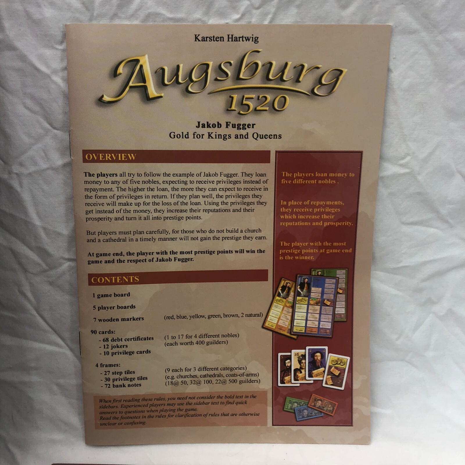 Augsburg 1520 Board Game Rio Grande Games Alea 2006