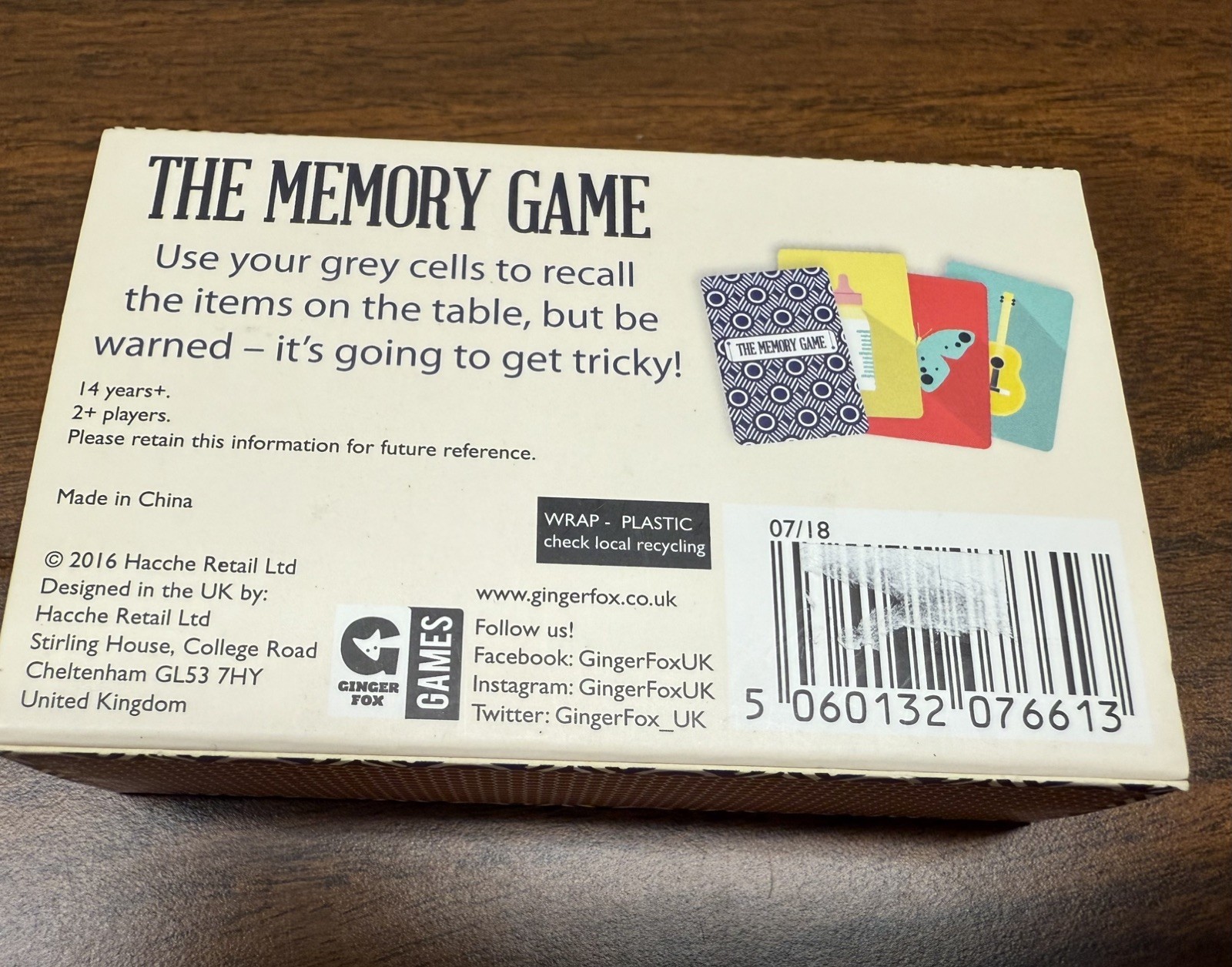 Ginger Fox The Memory Game Put Your Memory To the Test! Matchbox Games Fun Cards