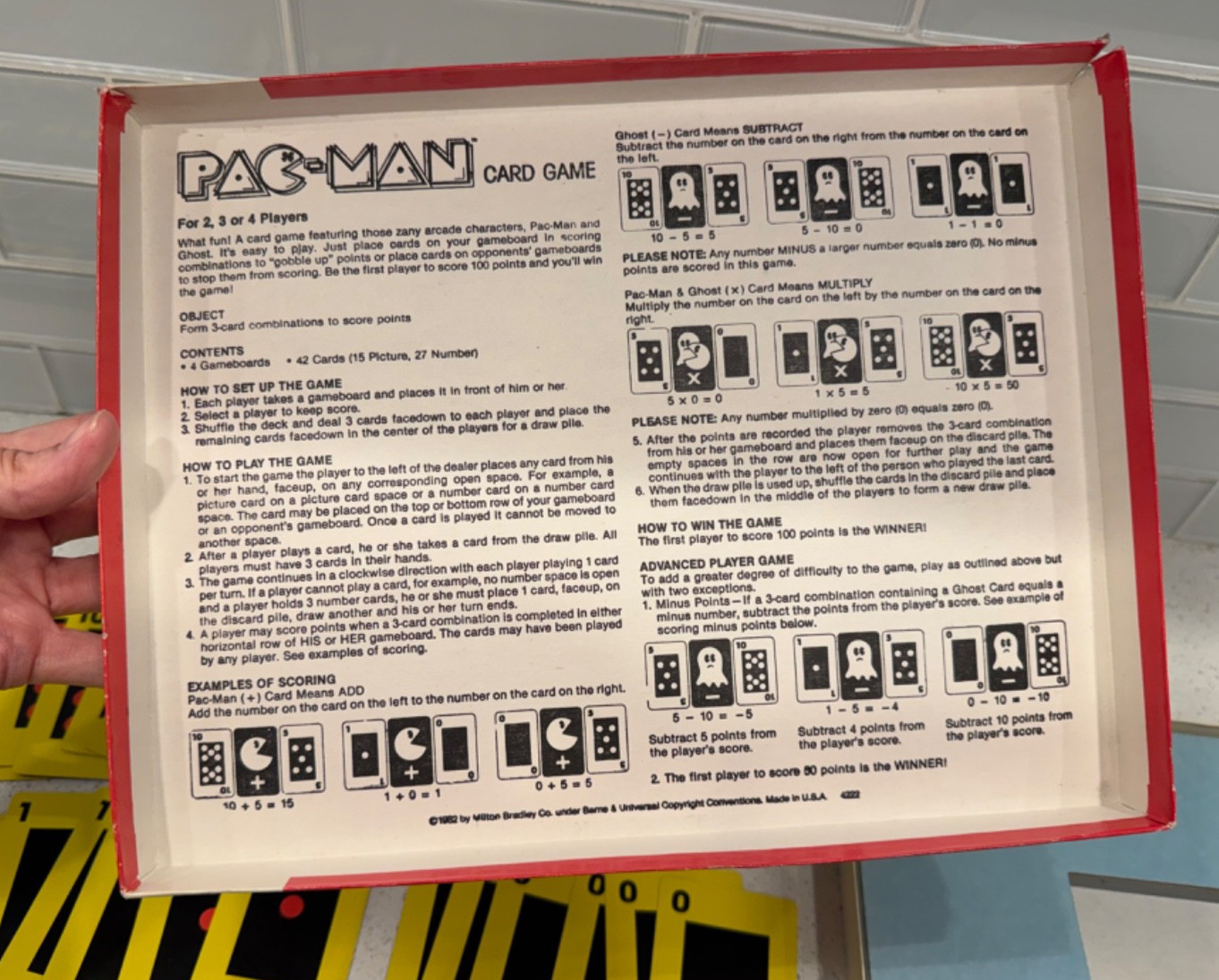 Vintage 1982 Pac-Man Card & Board Game Milton Bradley Arcade Classic COMPLETE!