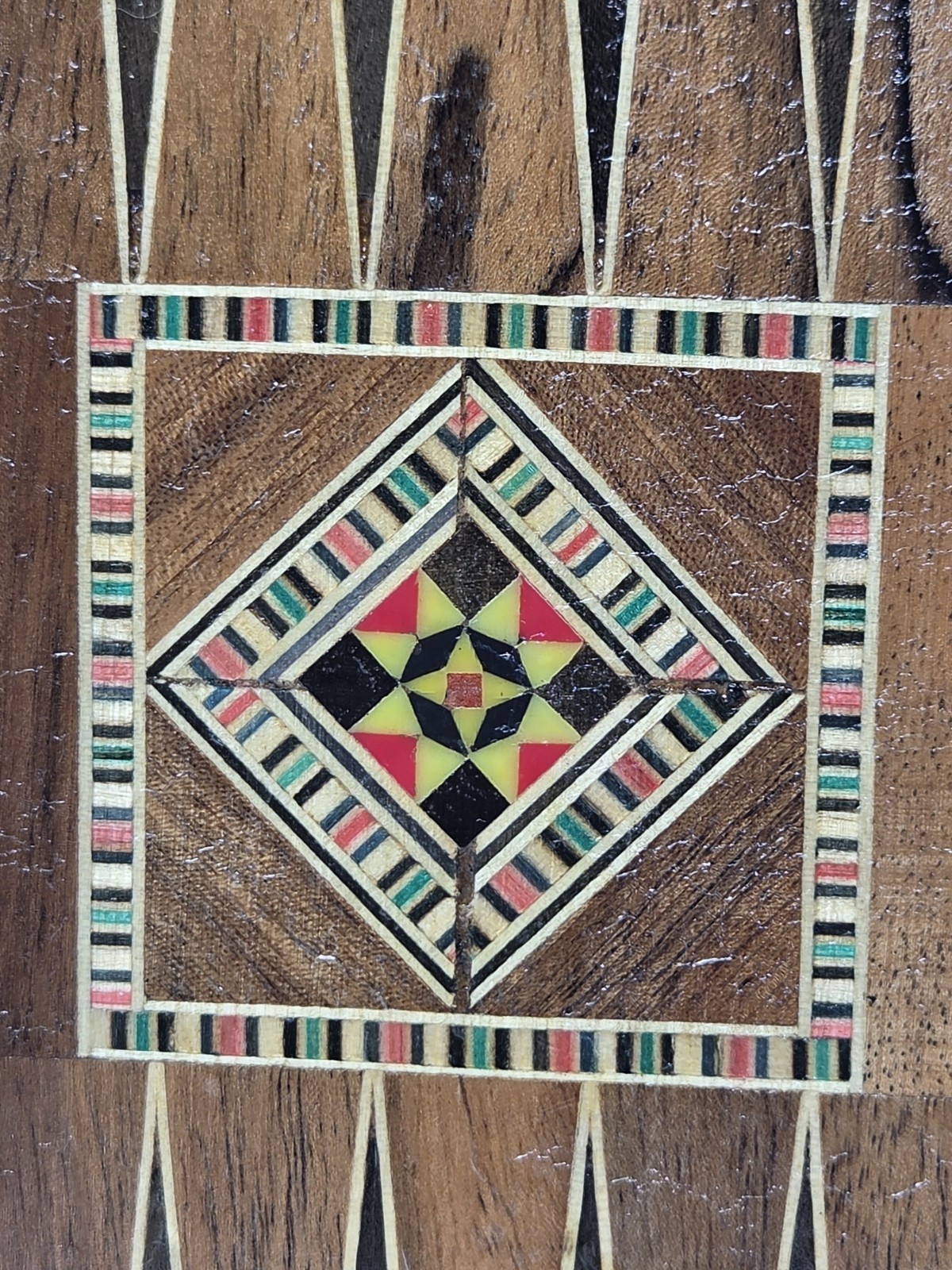 Lebanese Backgammon And Checker Board Set With Mother Of Pearl/Walnut Inlays