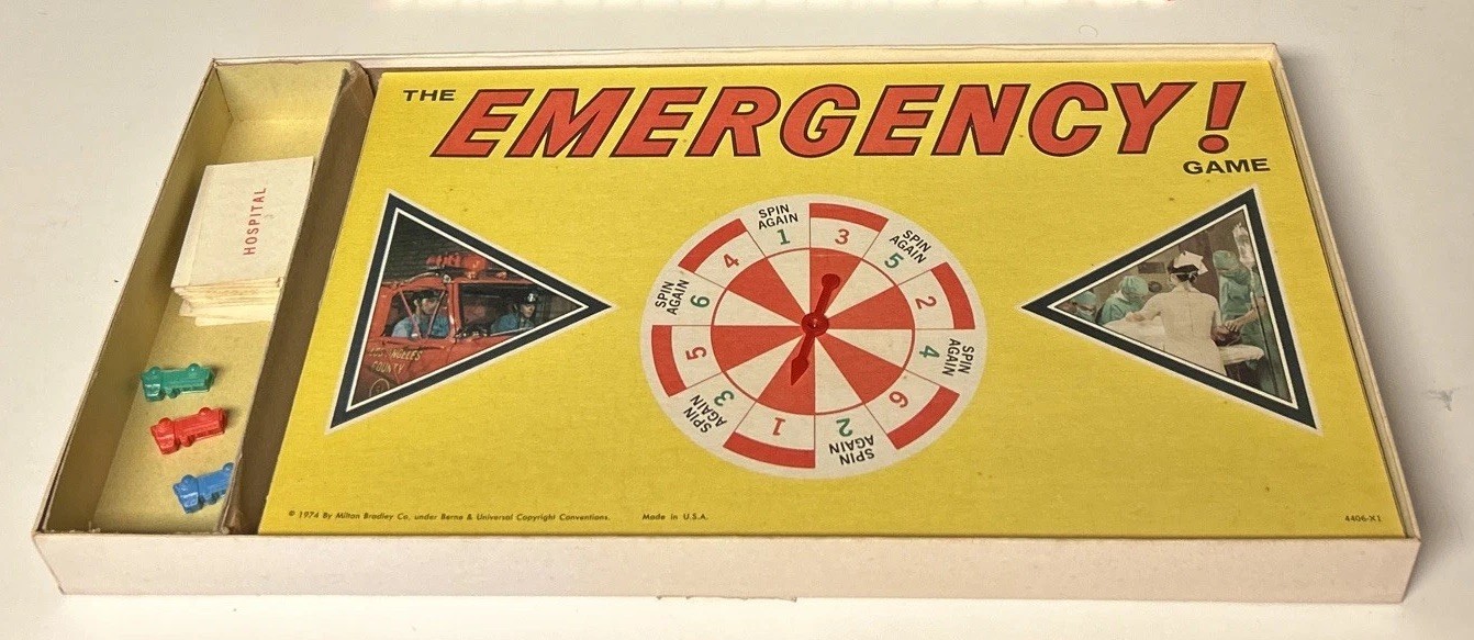 Vintage 1973 Milton Bradley The Emergency! Board Game Incomplete