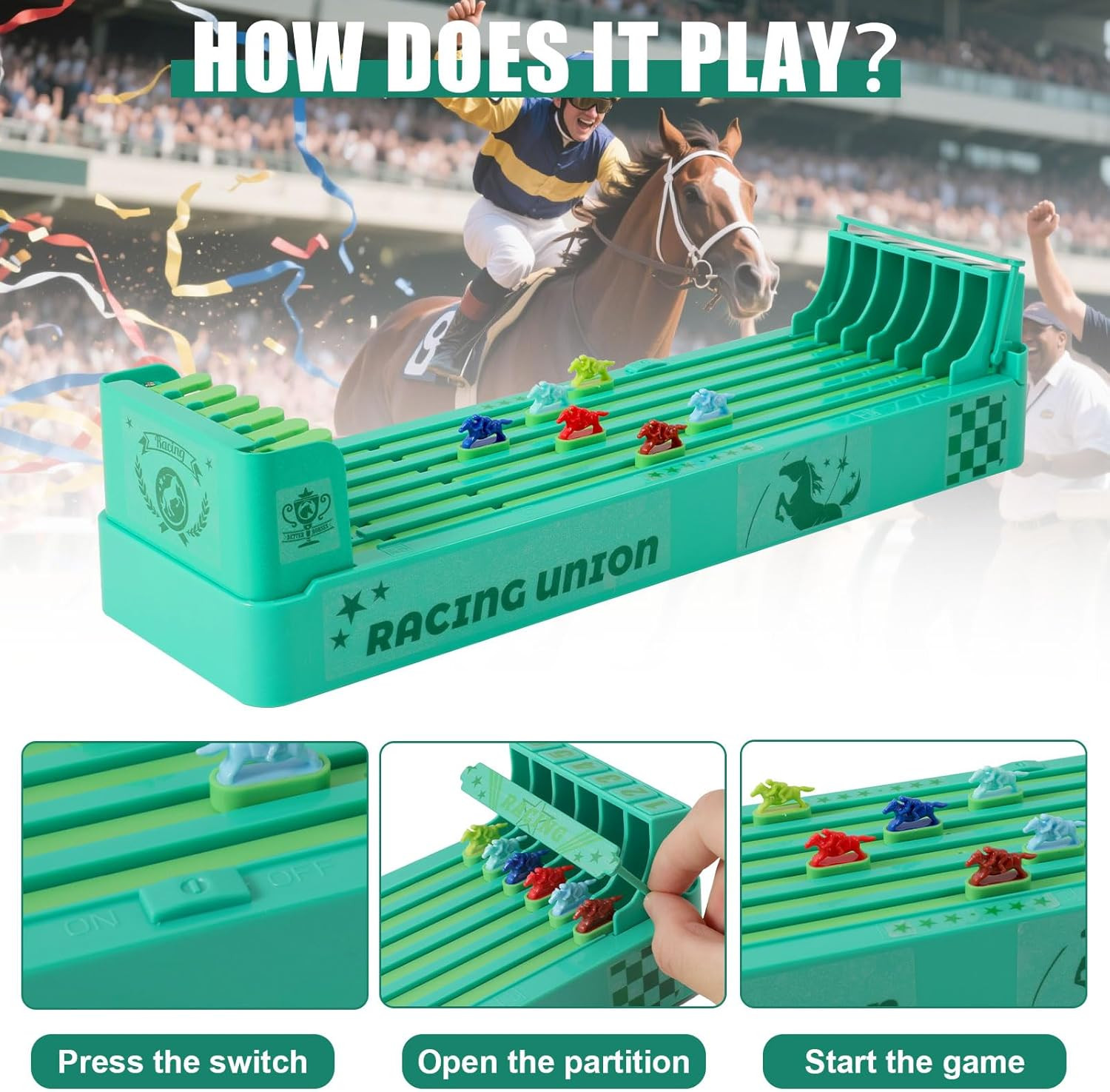 Horse Race Board Game, Electronic Horse Racing Game, Portable Tabletop Toys, Inc