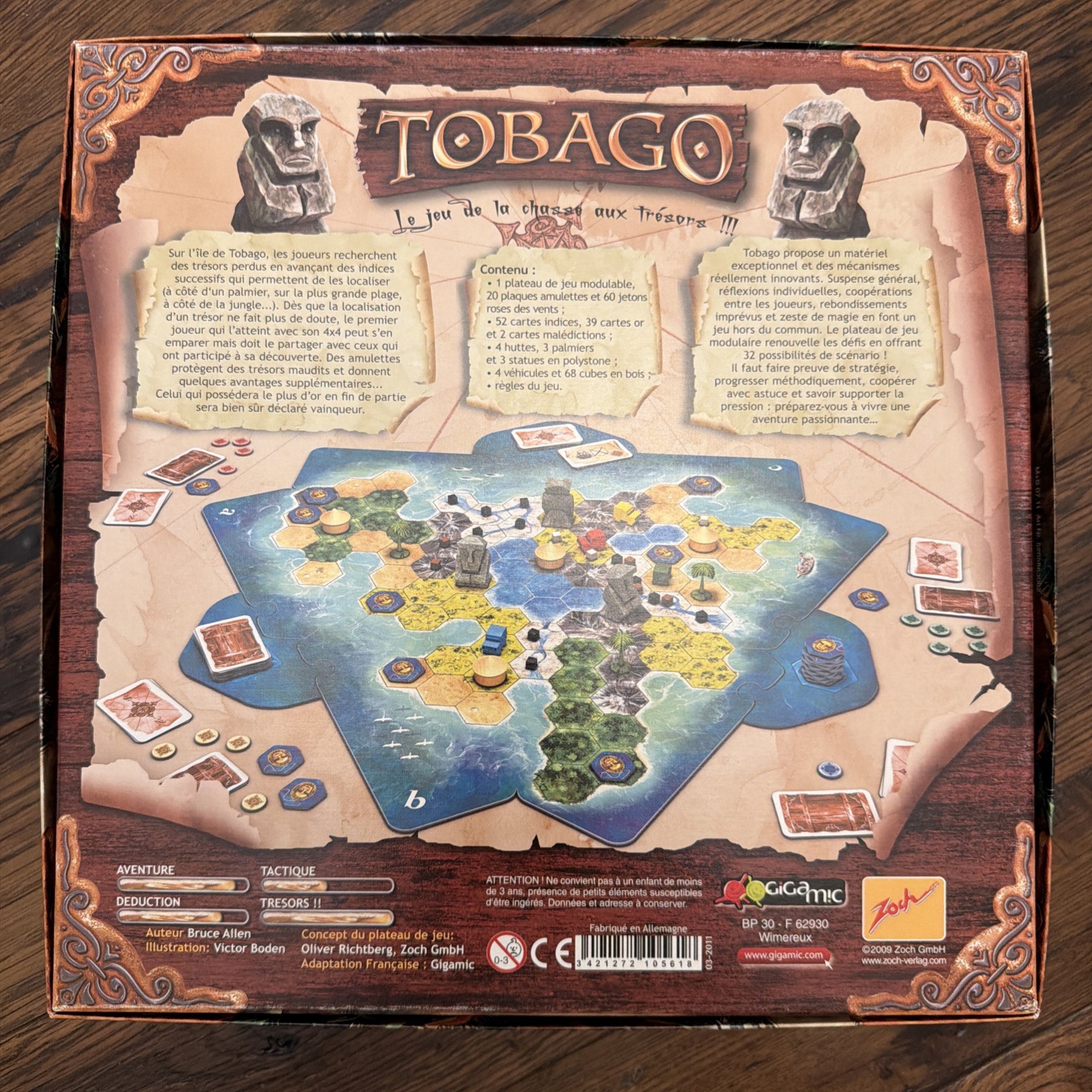 Tobago board game – 100% complete – 2009 French edition w/ printed English rules