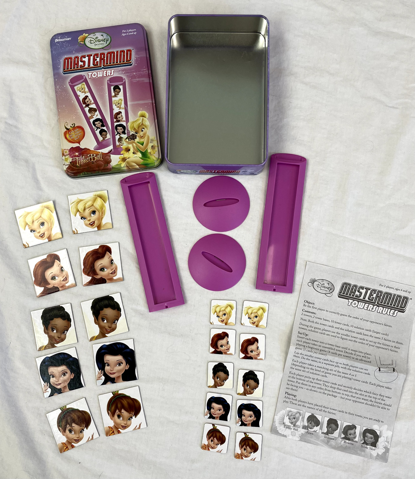 Disney Fairies MASTERMIND TOWERS Game TINKERBELL 2 PLAYERS AGES 6+