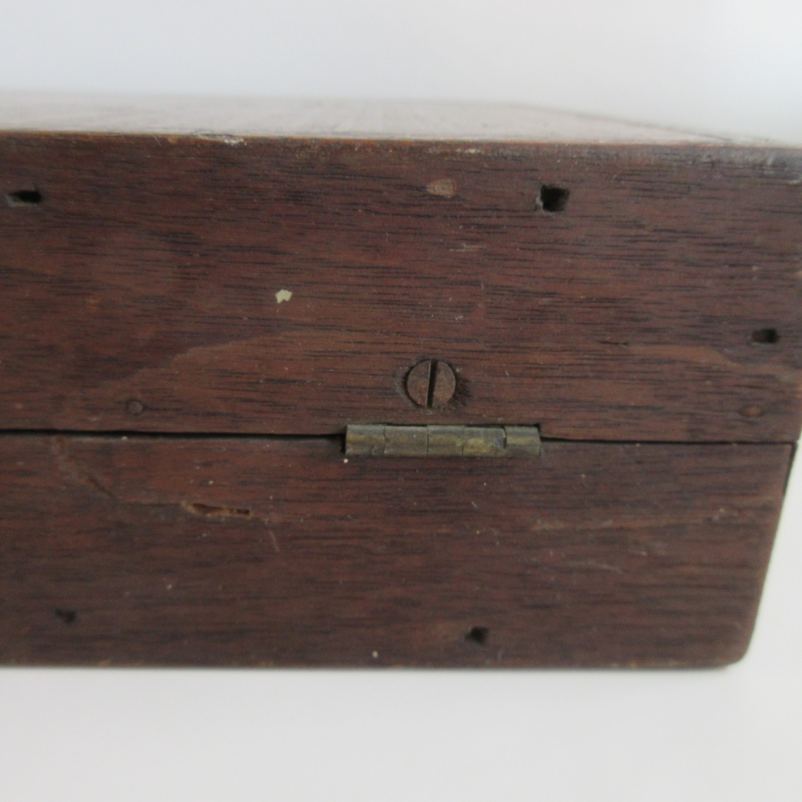ANTIQUE WOODEN BACKGAMMON SET early wood bone dice?
