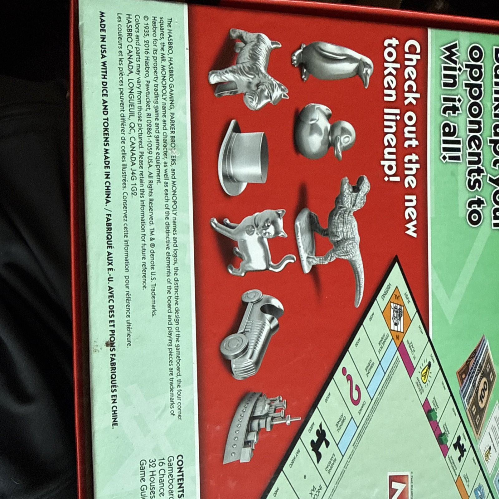 Monopoly Classic Board Game Hasbro Family Night 2-6 Players 2016 New Tokens