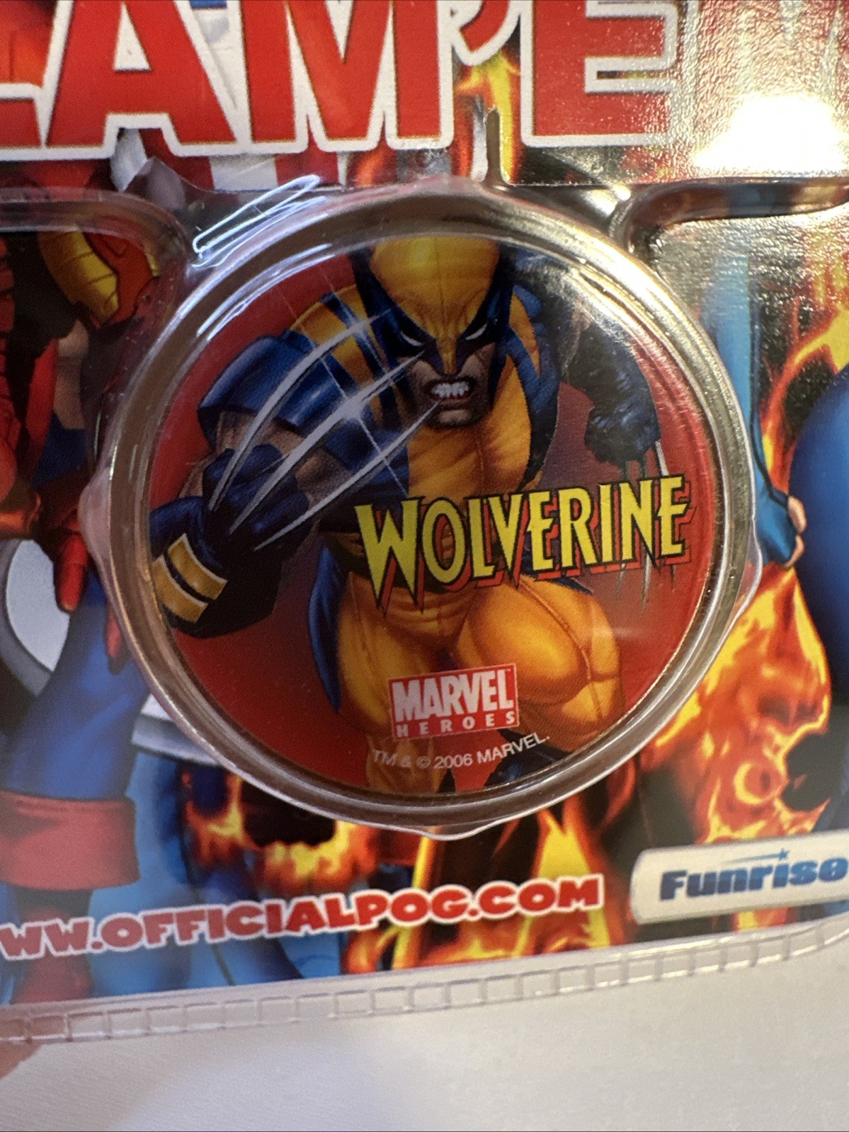 Marvel Heroes Wolverine POG Slam’em 2006 Funrise New Sealed