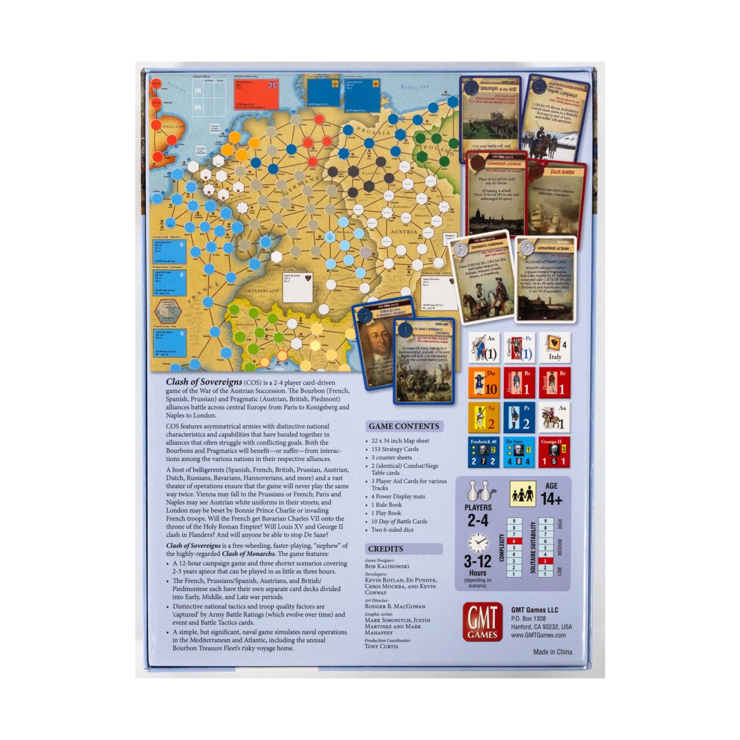 GMT Wargame Clash of Sovereigns – The War of the Austrian Success Box SW (New)