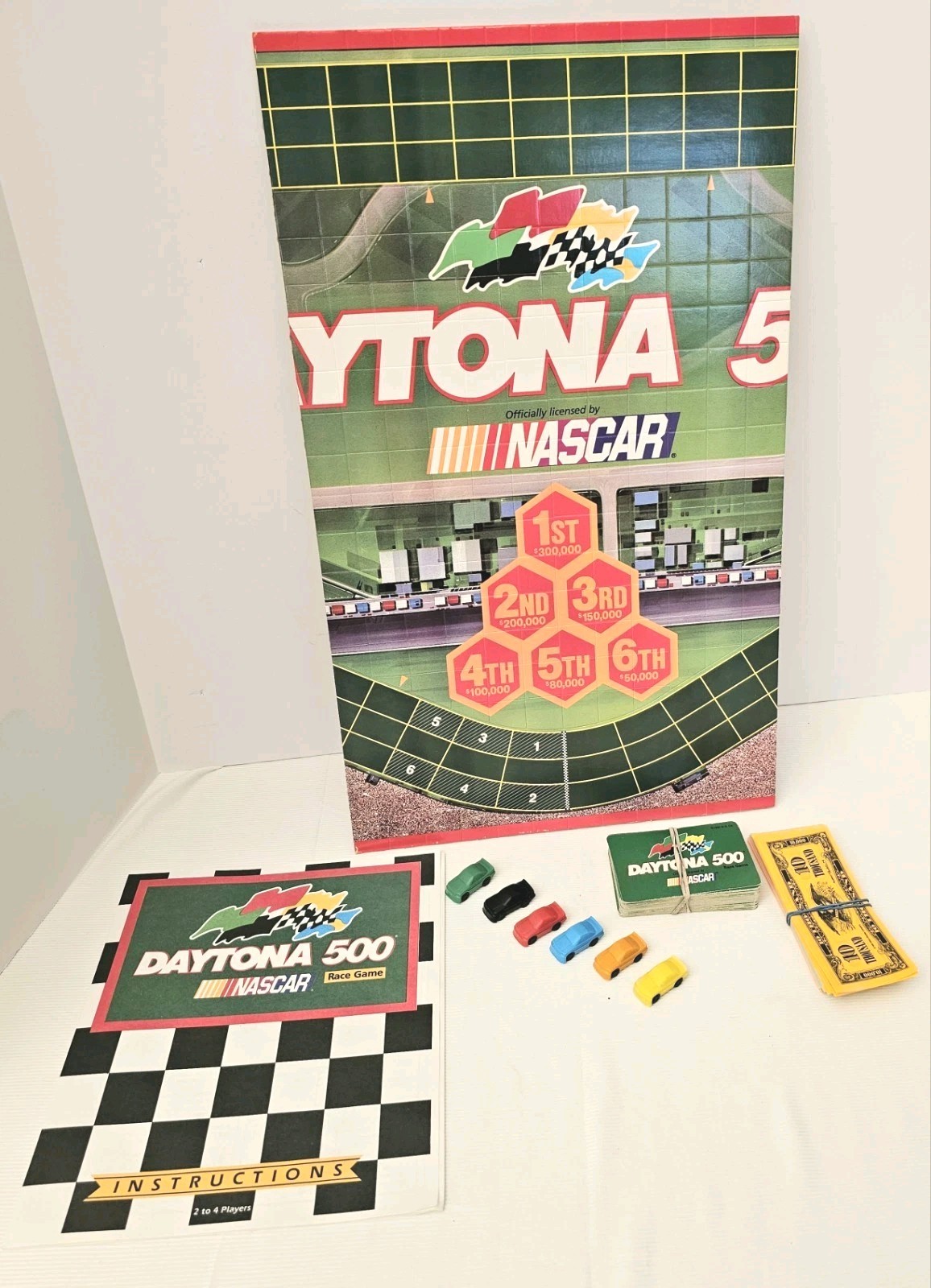 Nascar Daytona 500 Racing Board Game By: Milton Bradley – COMPLETE Game