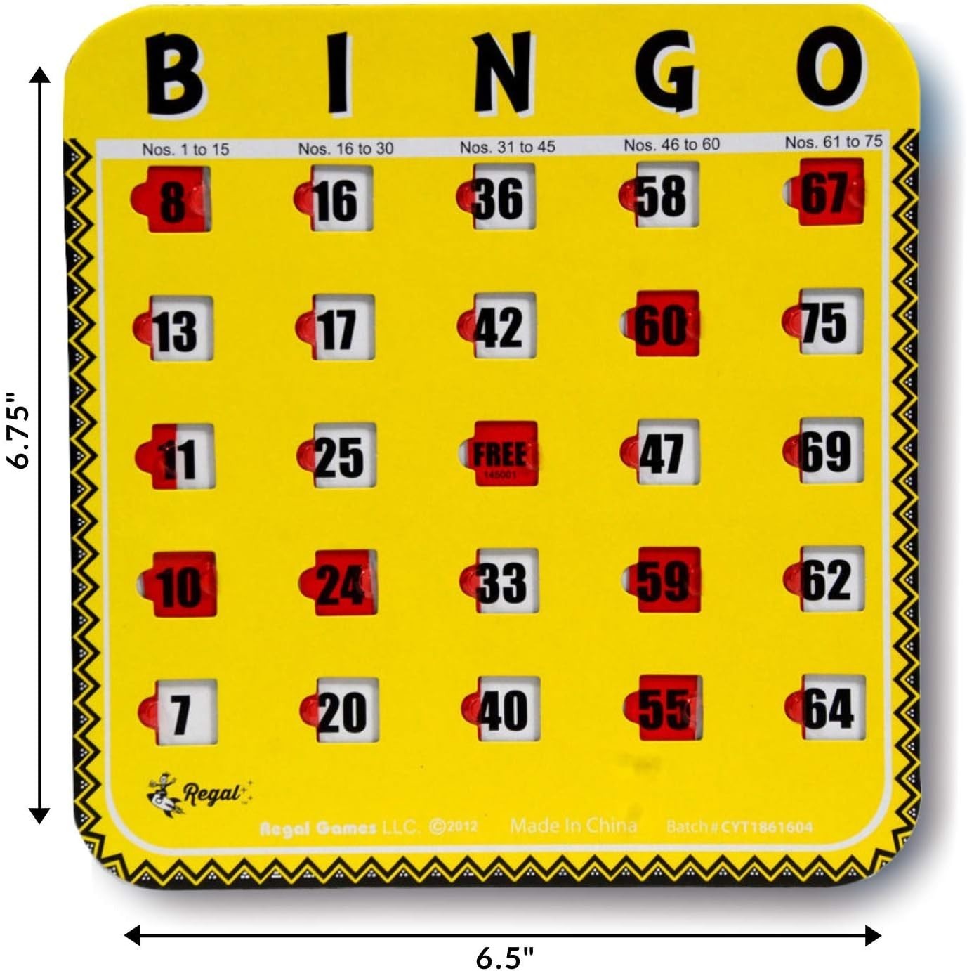 Travel-Ready Regal Bingo Cards – 8 Pack with Sliding Windows, Perfect for Groups