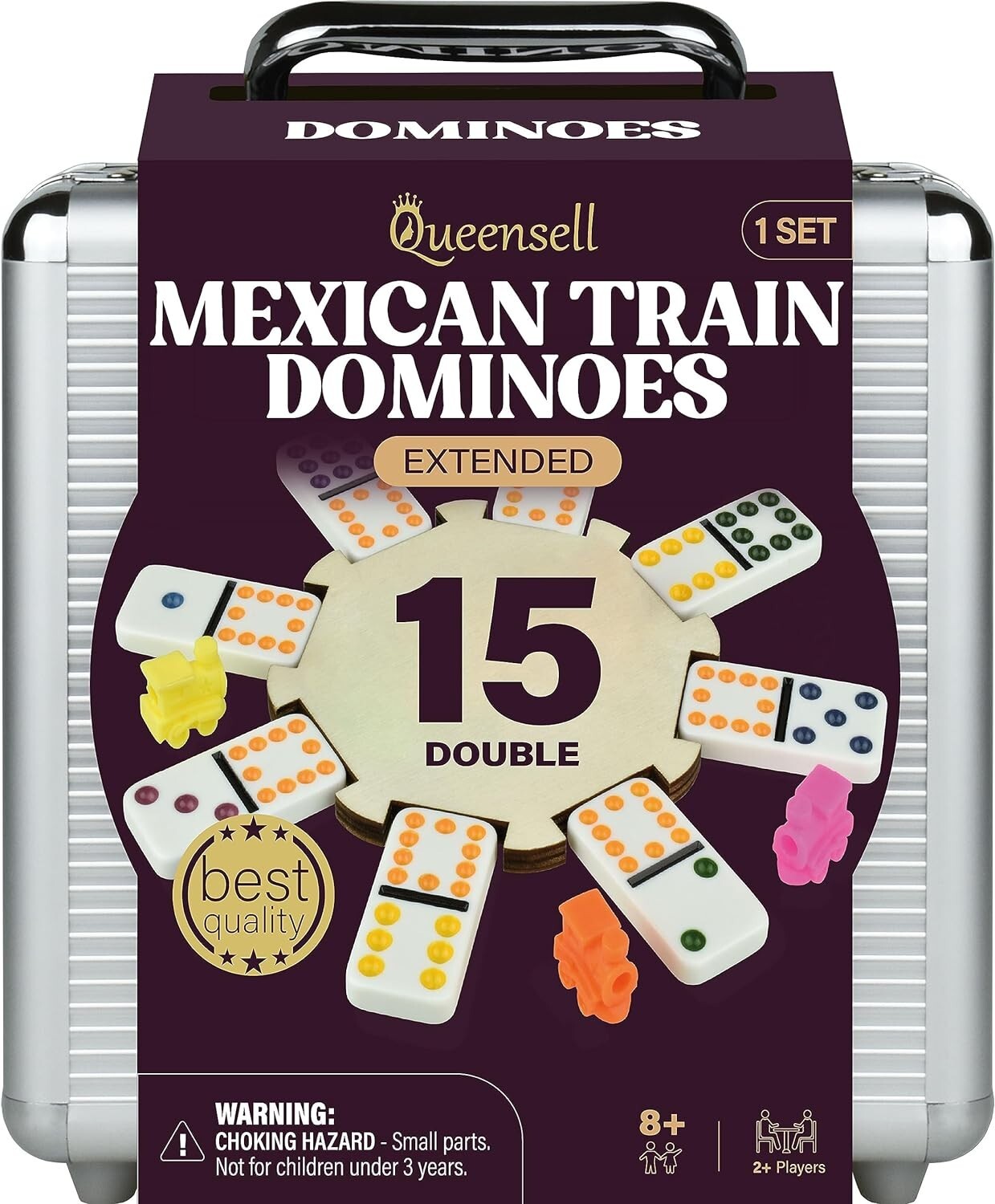 Mexican Train Dominoes Set Double 15, Dominoes Set for Adults and Family, Mex…