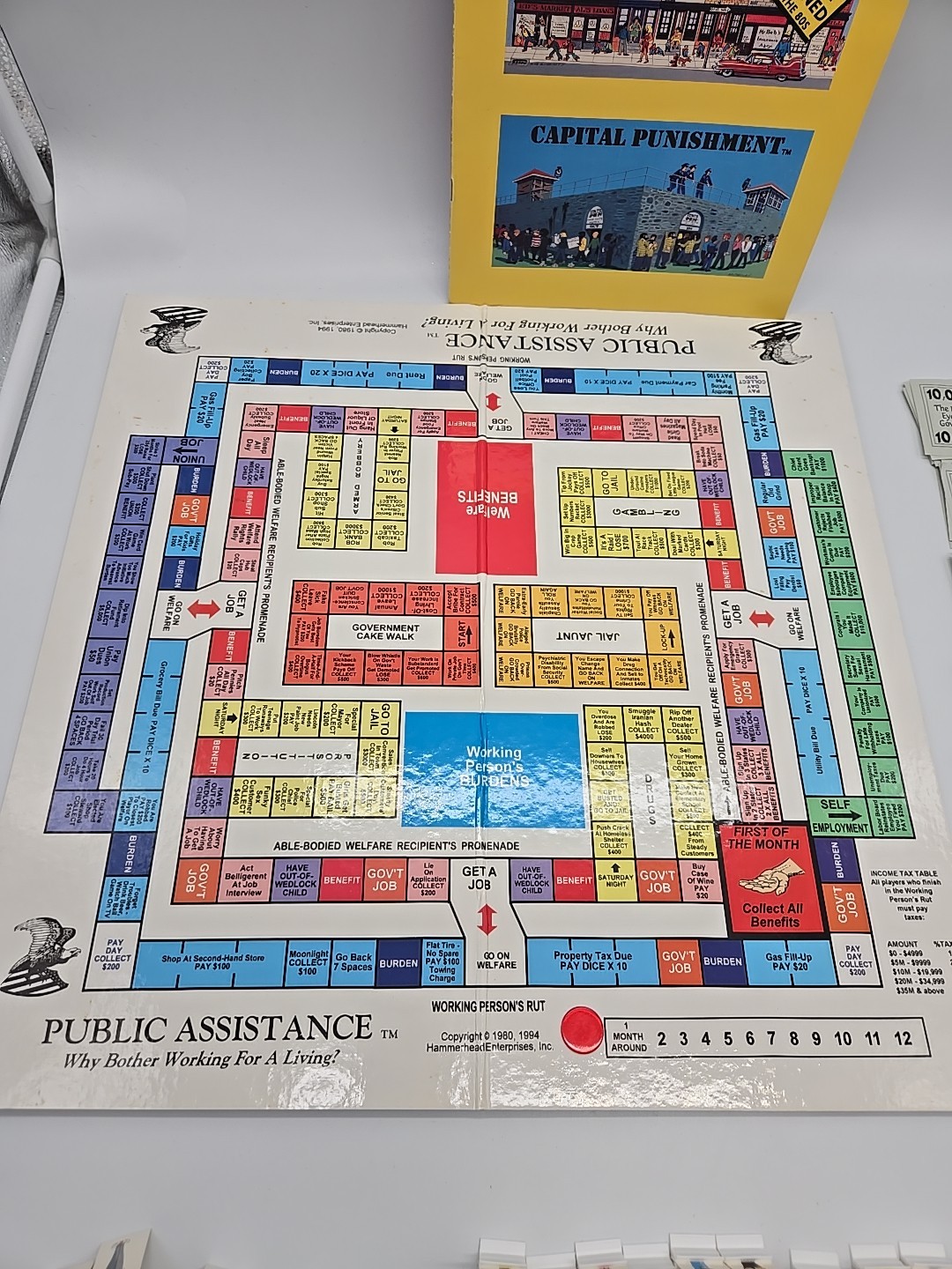 Public Assistance Capital Punishment Board Game 2 In 1 – 99.9% Complete 1994