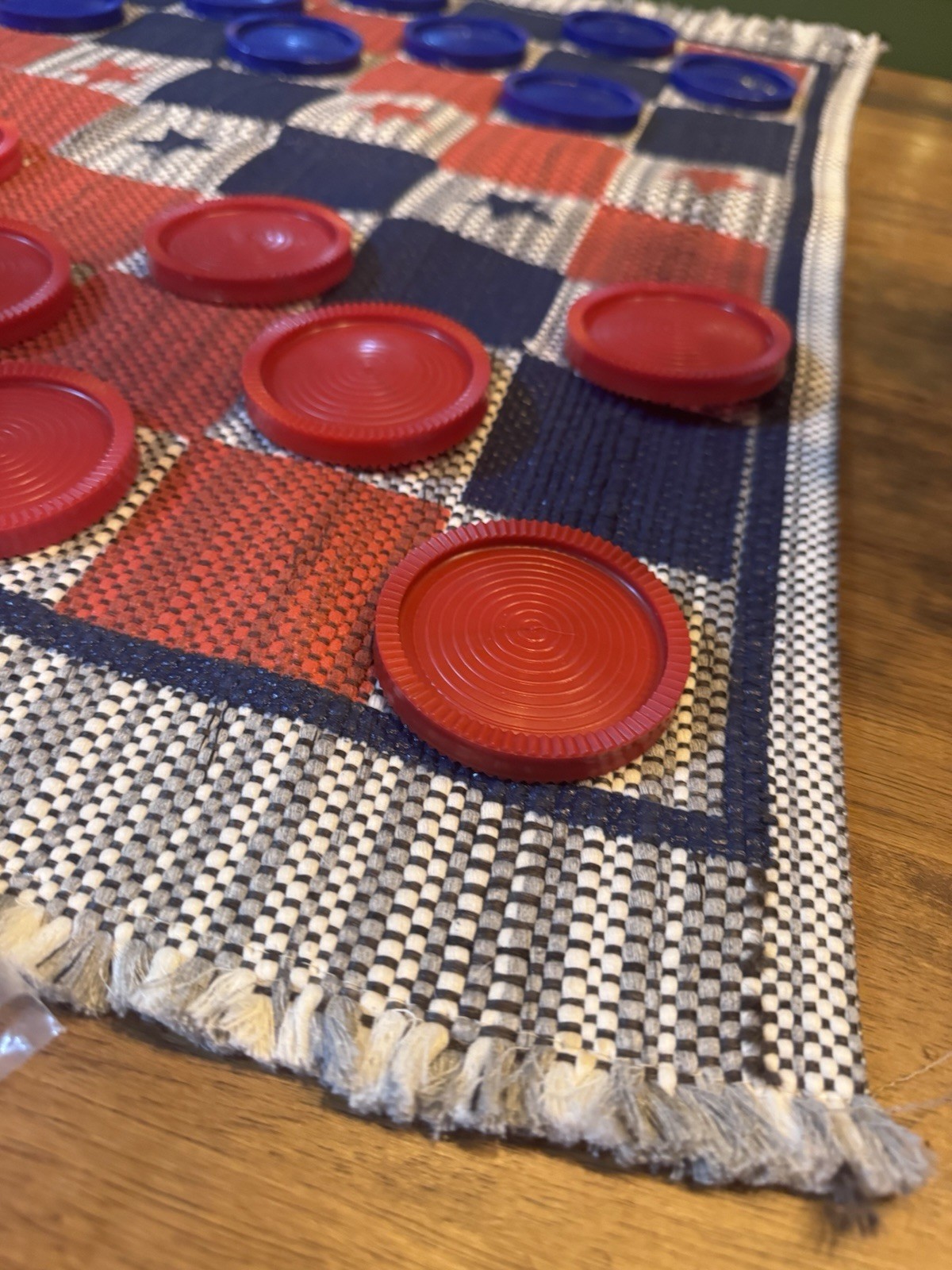 Multiflex Large Checkers Set Game for Indoor/Outdoor – Patriotic Special Edition