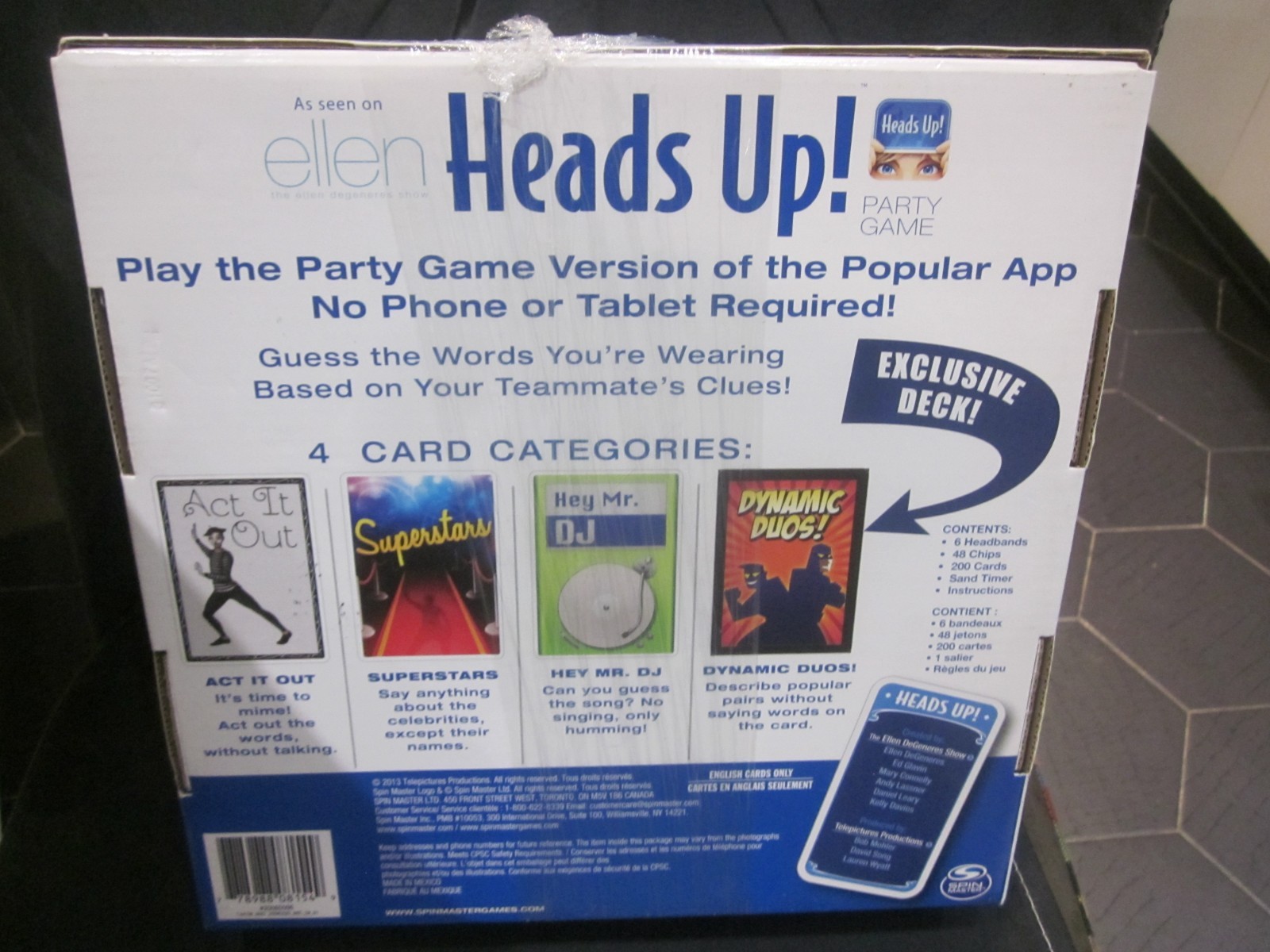Heads Up! Party Game Ellen Degeneres Show 2 to 6 Players