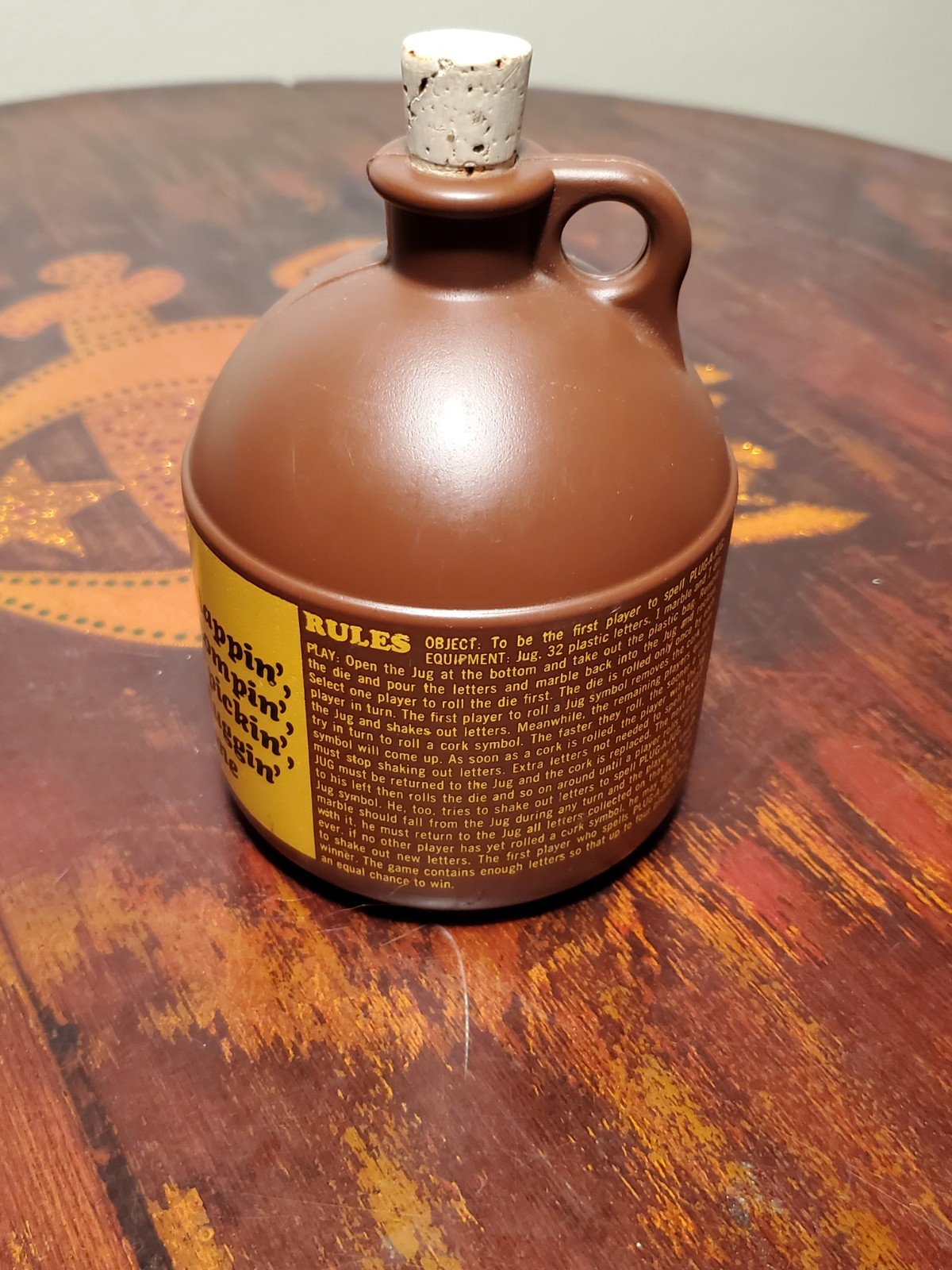 VINTAGE 1969 Parker Brothers PLUG-A-JUG Game #18 ~ WHISKEY JUG with CORK ~ USA