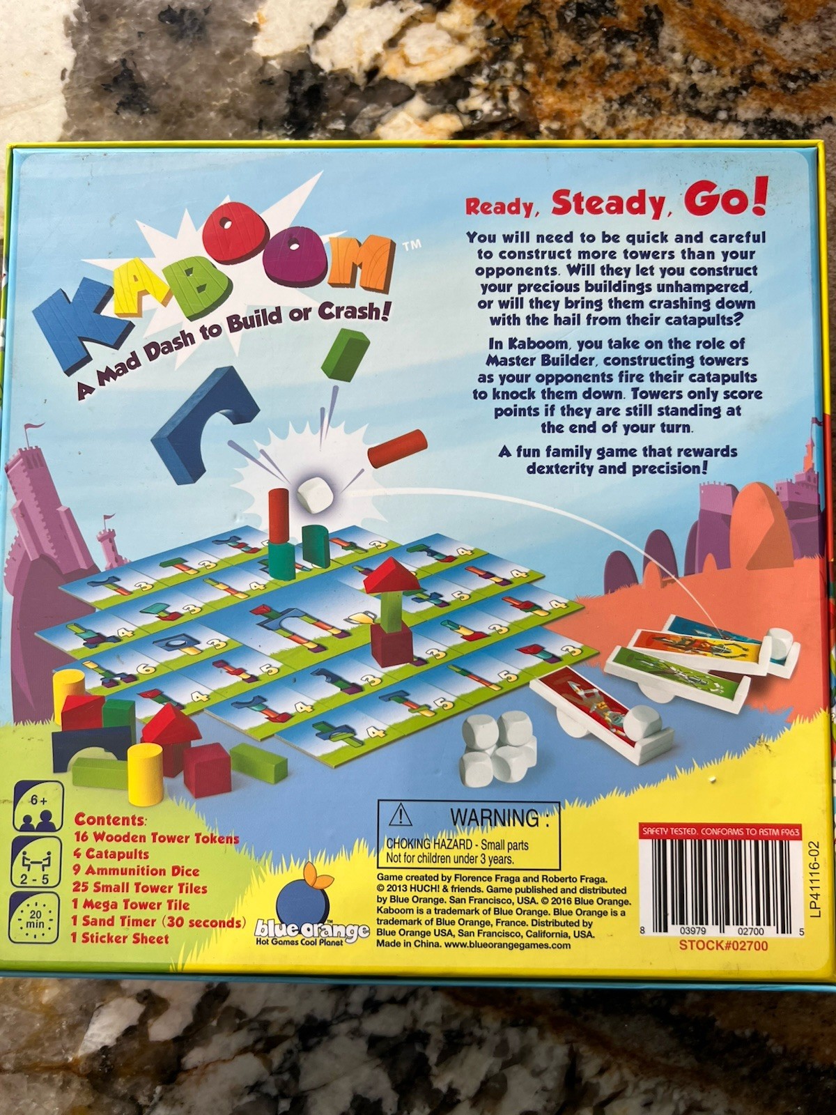 kaboom board game – building stacking crashing game