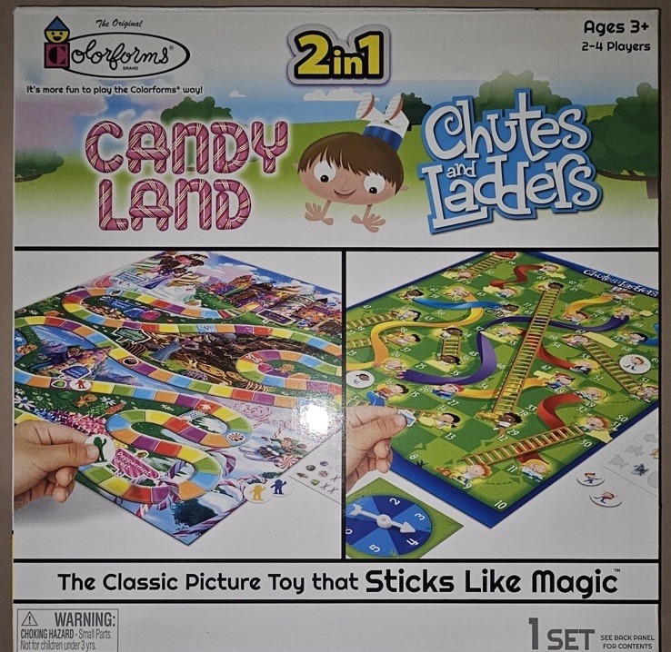 Chutes & Ladders Game + Candy Land 2-in-1 Board Games Preschool Games for Kids+3