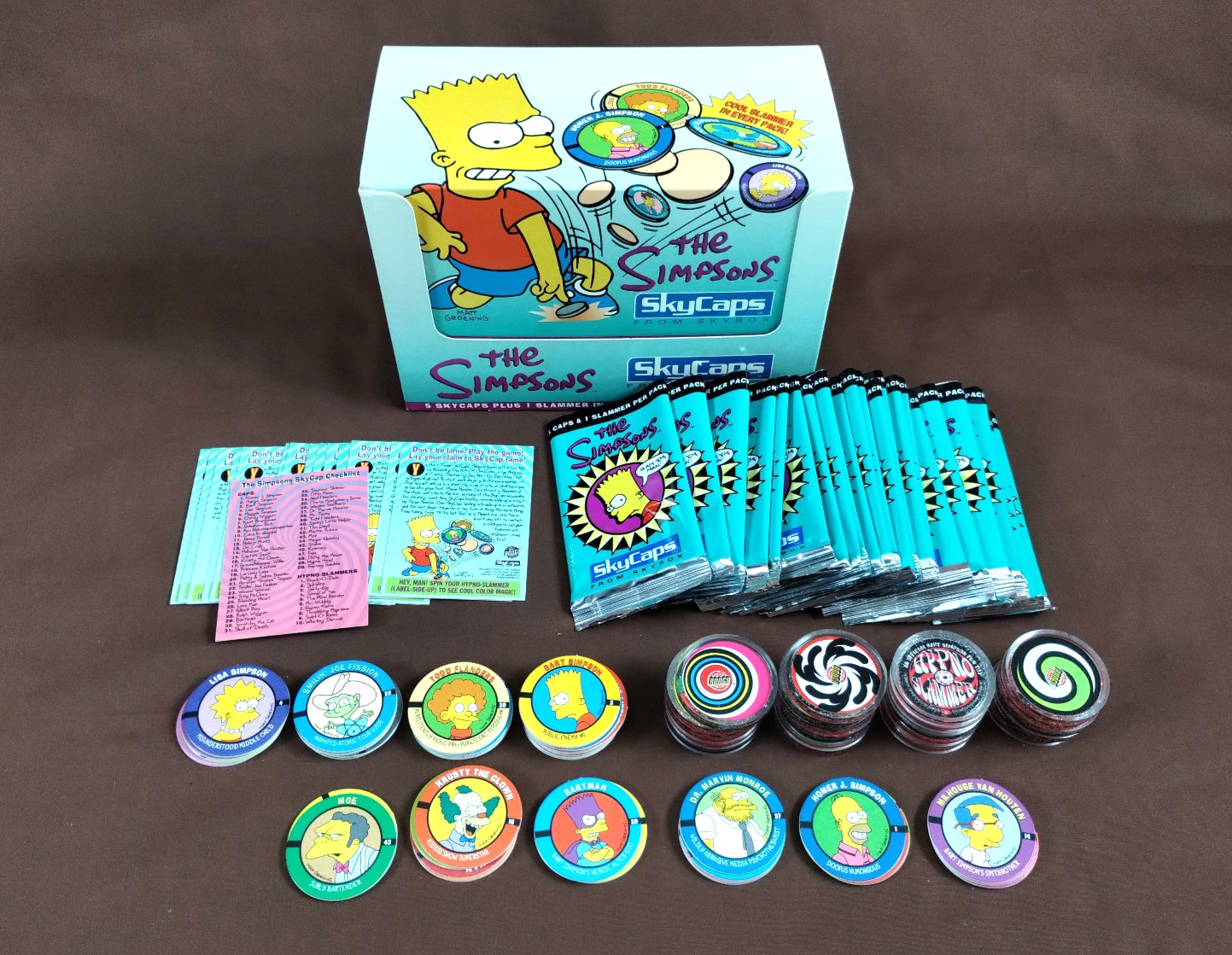 The SIMPSONS Pogs Skybox 1994 UNUSED w/ EMPTY BOX