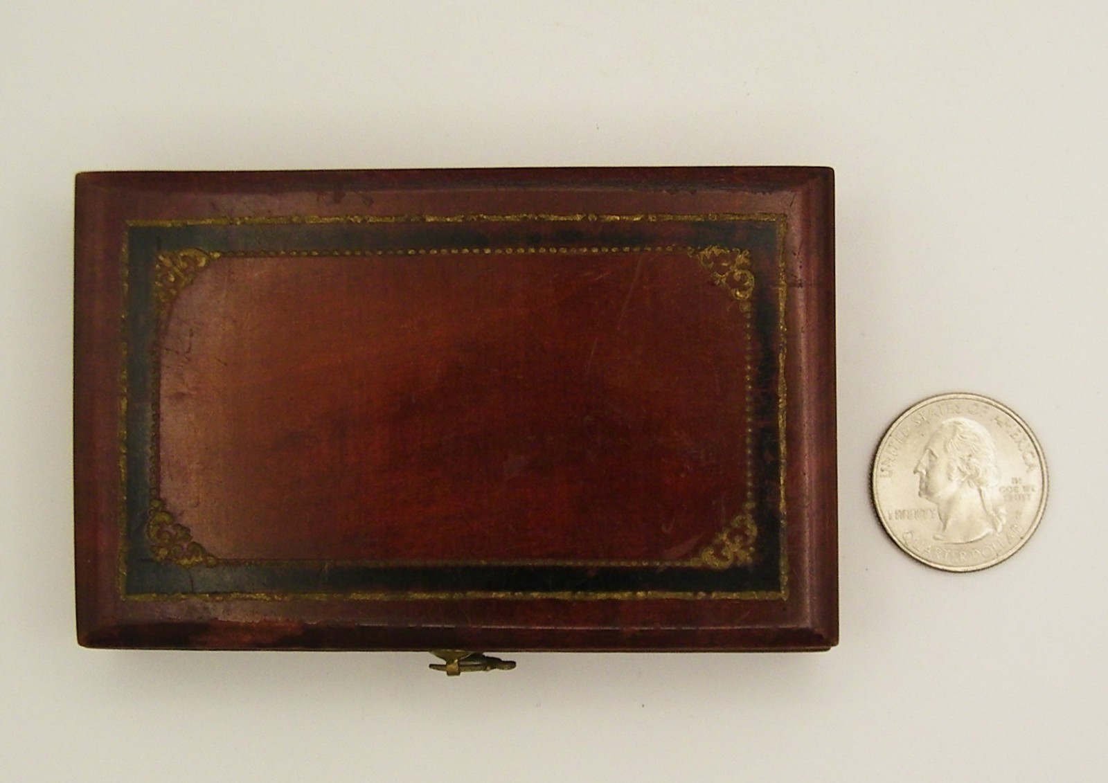 Antique complete Miniature Domino Set in Wood Portable Box Rich Patina