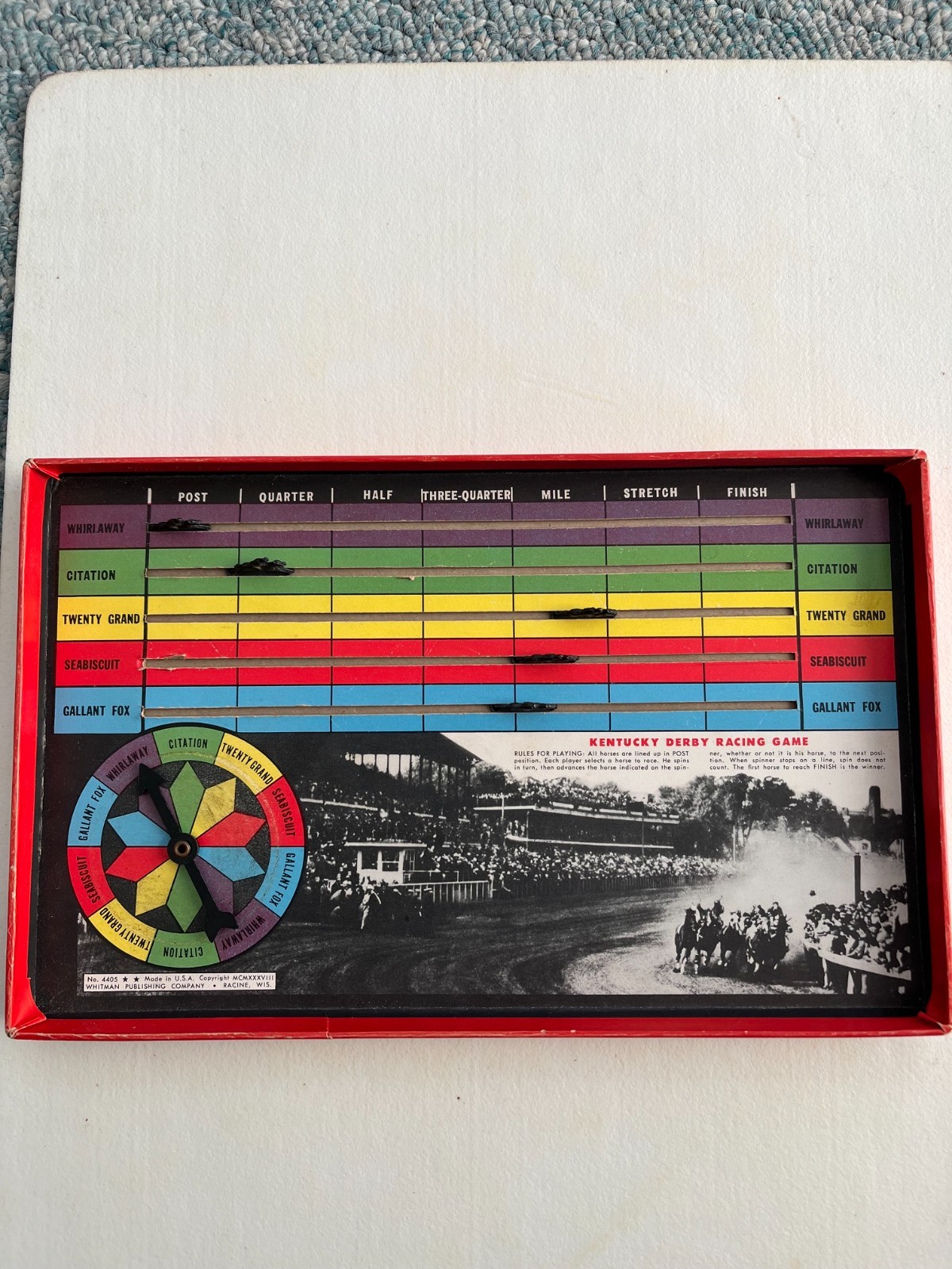 WHITMAN VINTAGE HORSE RACING GAME 1938