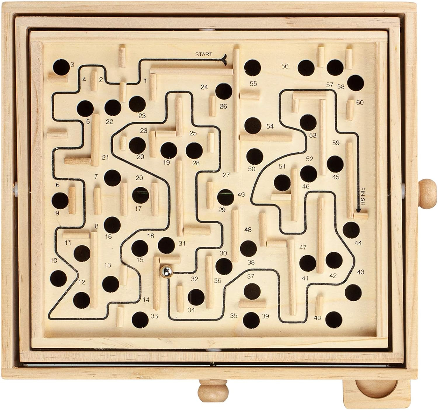 STERLING Wooden Labyrinth Marble Maze Game, Large 12.75″ X 11.5″ Tilt Maze Game