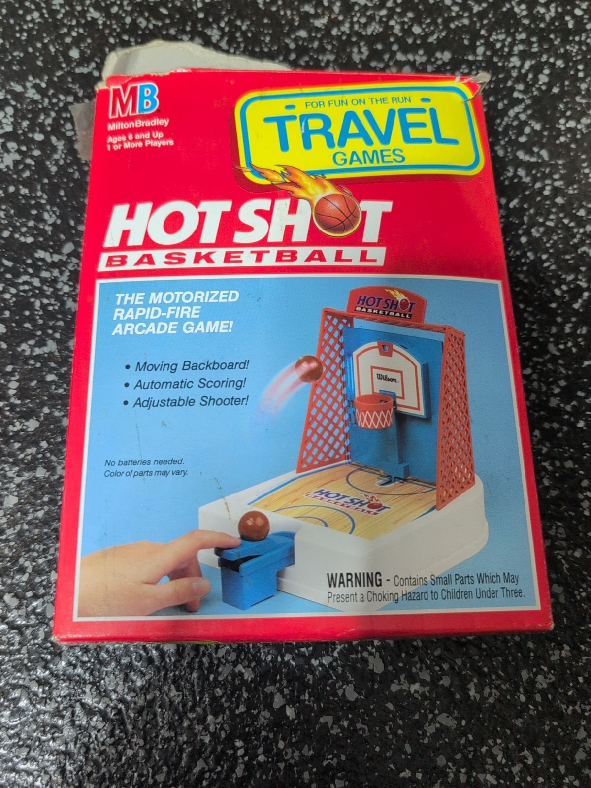 Vintage Milton Bradley Hot Shots Travel Basketball Game Complete 1992