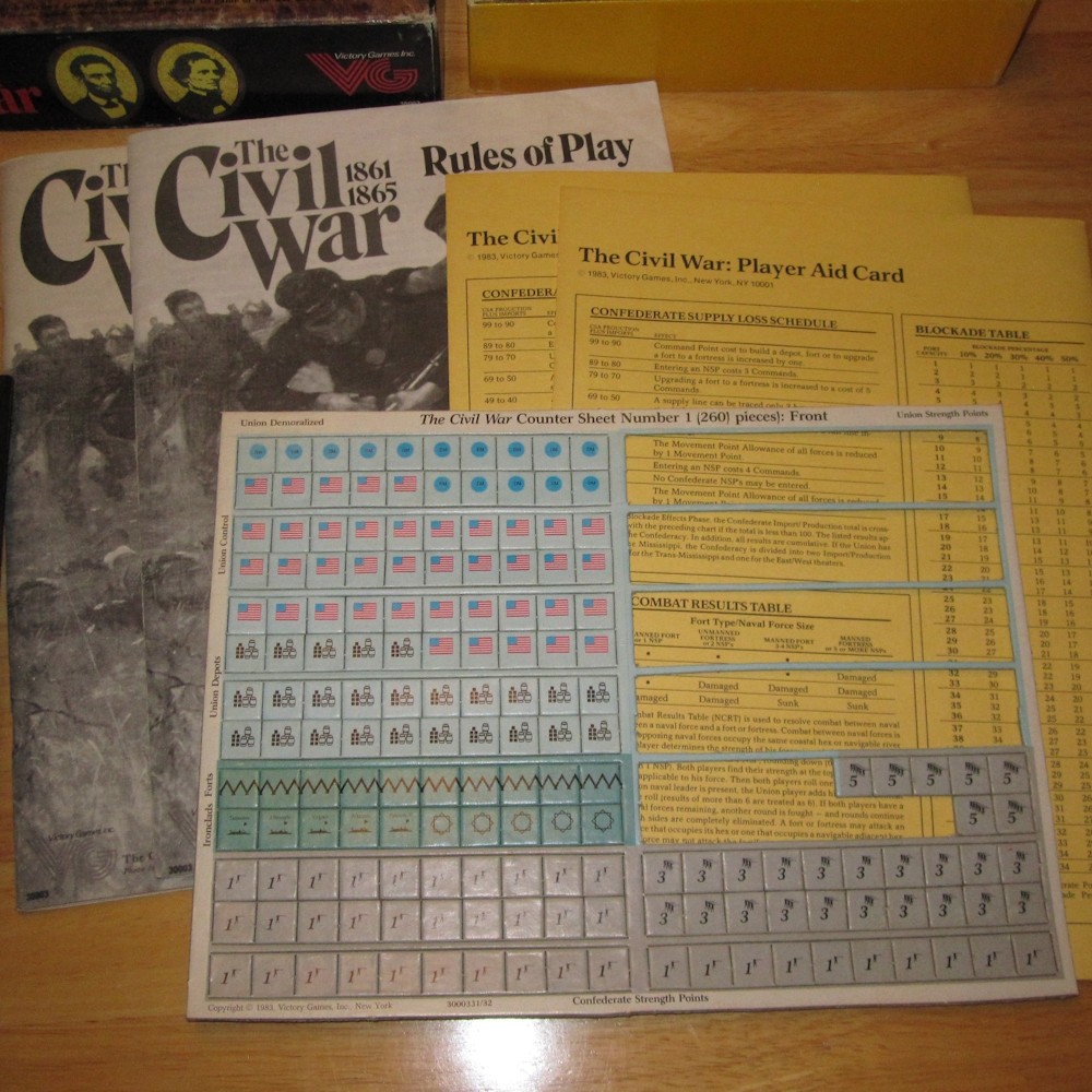 1983 Victory Games ***THE CIVIL WAR 1861-1865*** Bargain Board Game Eric L Smith