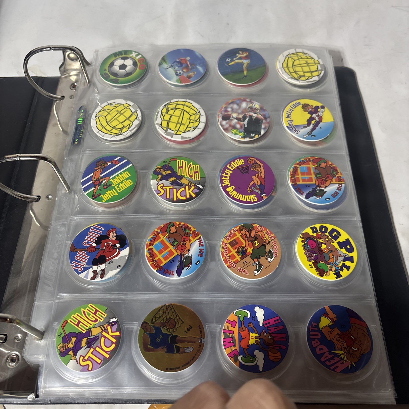 Vintage Pogs/Milk Caps 90’s Lot Of 200+ Pieces – Mixed Collection Binder/Sleeves
